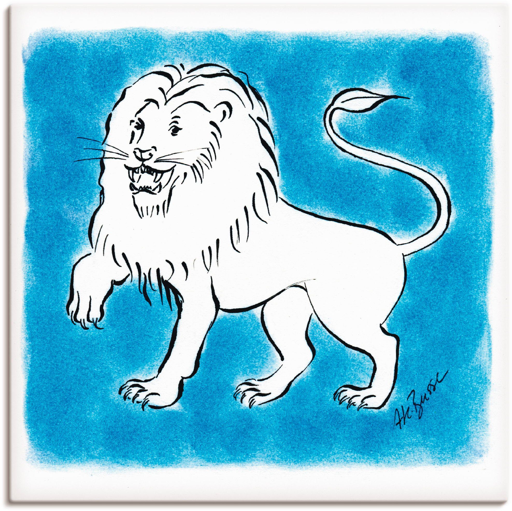versch. Sternzeichen (1 St), Leinwandbild, Wandbild als Wandaufkleber Poster Artland Löwe, Größen in Sternzeichen oder Serie