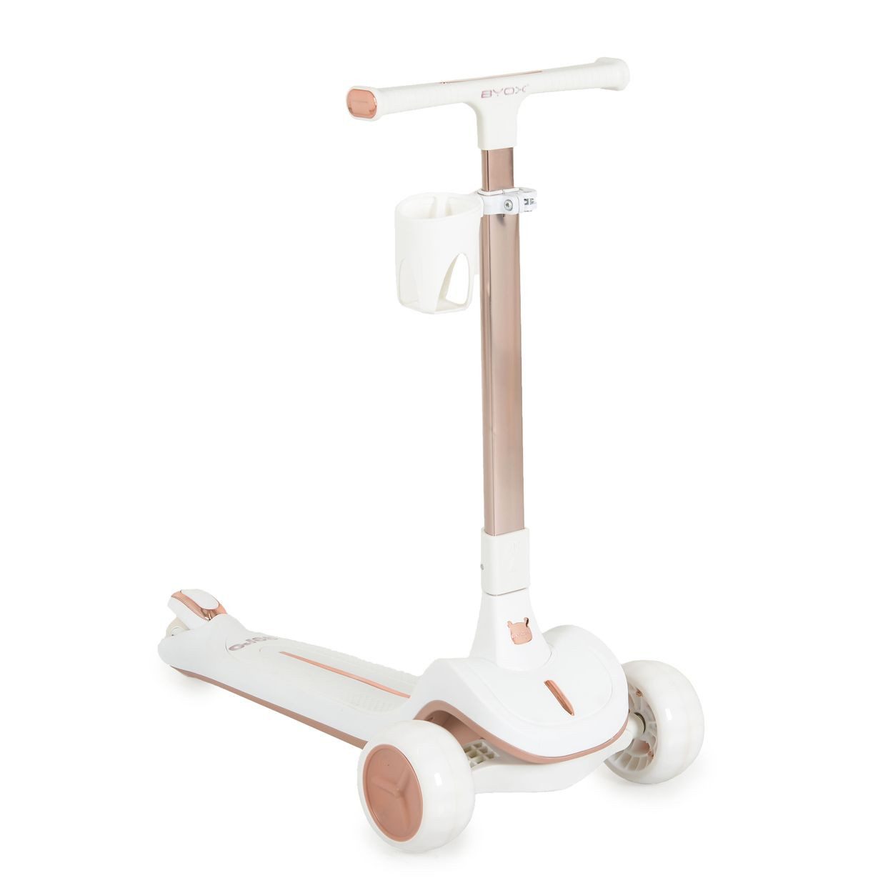 Byox Cityroller Aero, 5-fach verstellbarer Lenker, Getränkehalter, Hinterradbremse, klappbar