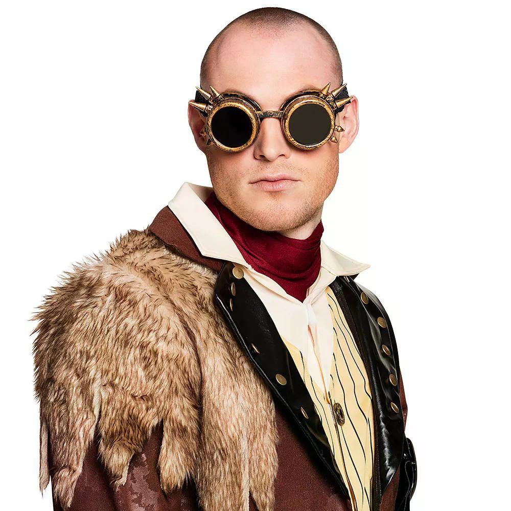 Boland Kostüm Partybrille Cyberpunk Kupfer Goggles – Festival Retro Brille Kostüm, Ideal für Festivals, Karneval oder Cosplay