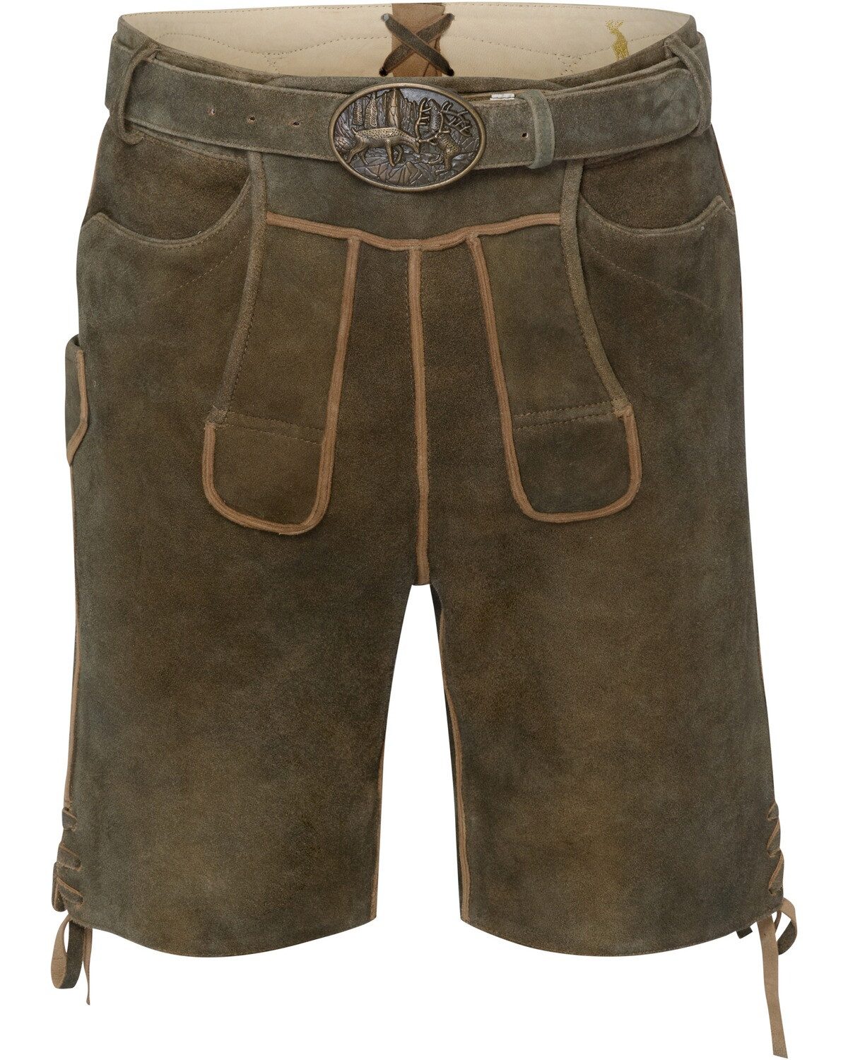 Almsach Trachtenhose Kurze Lederhose mit Gürtel