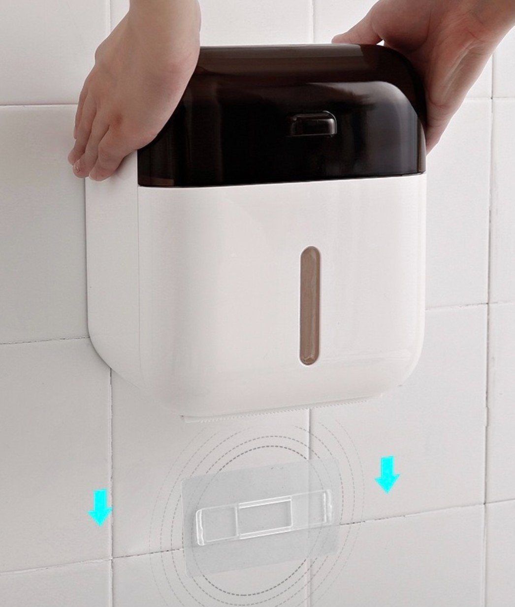 Creliv Toilettenpapierhalter mit & Handyhalter, Braun (1) Selbstklebend Schublade