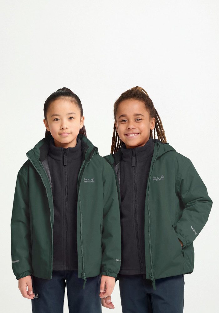 Jack Wolfskin 3-in-1-Funktionsjacke ICELAND 3IN1 JKT K Langarm-Design, aus Polyester, in Größen von 104 bis 176