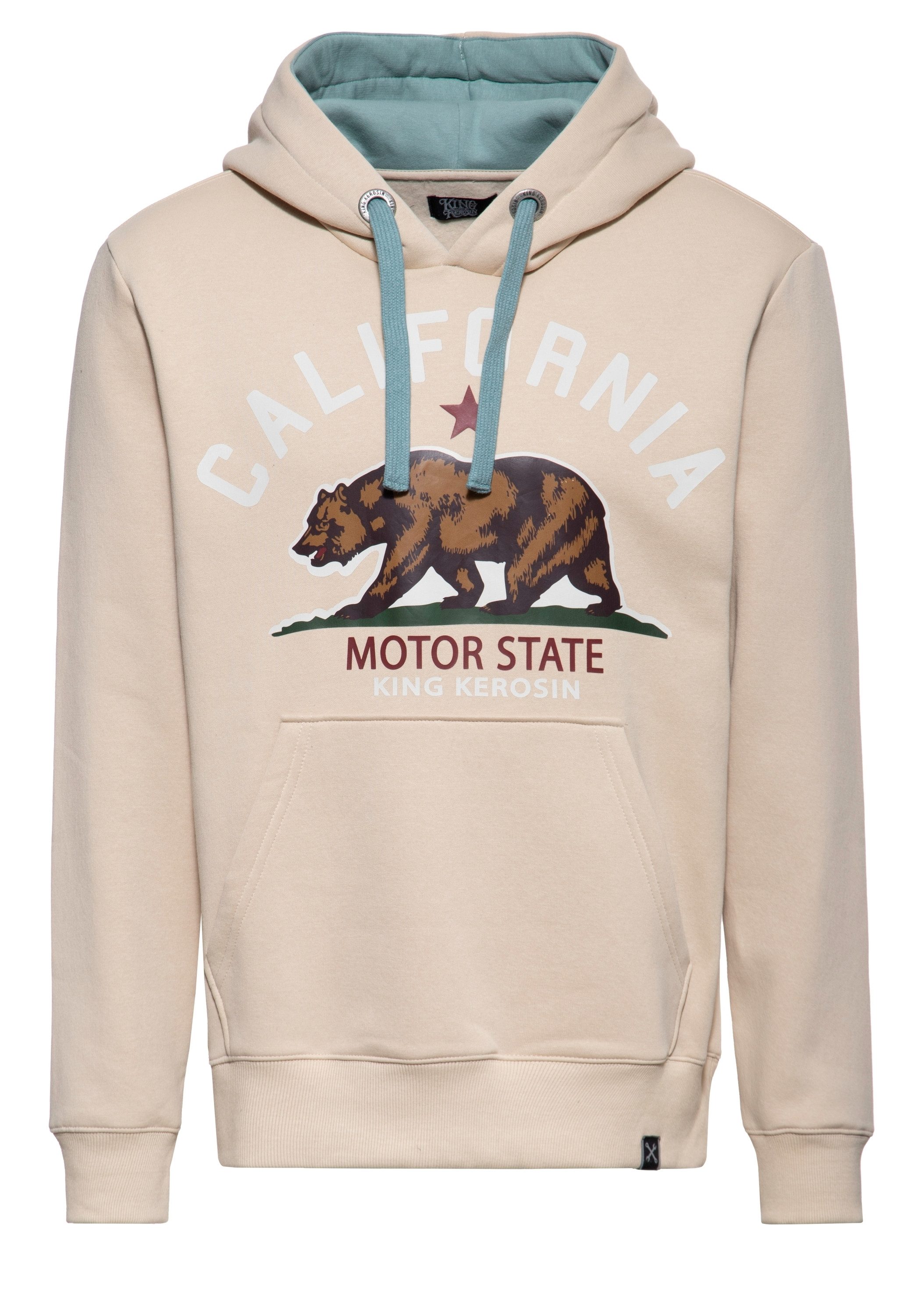 KingKerosin Kapuzenpullover California Motor State (1-tlg) mit angerauter Innenseite