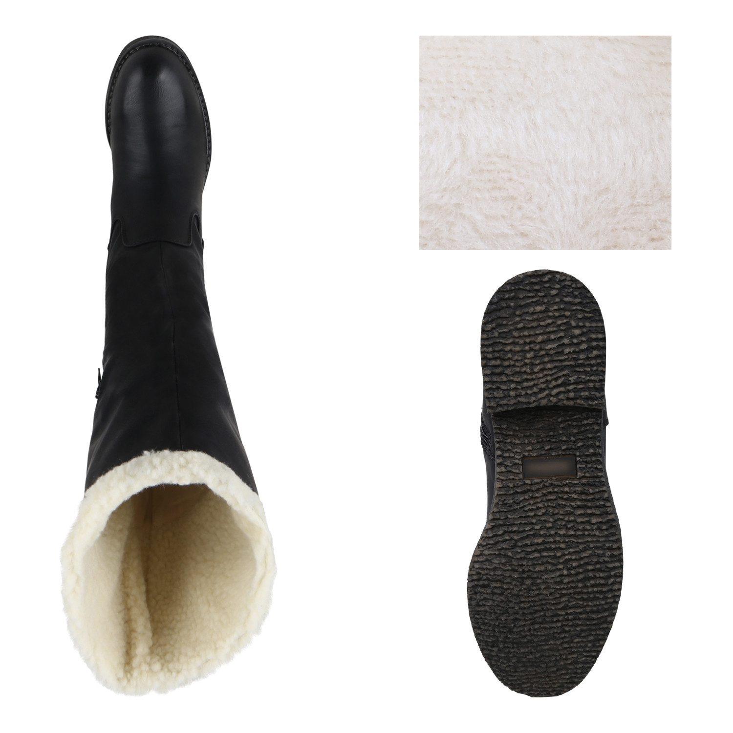 VAN HILL 820371 Winterstiefel Damen Winterstiefel Warm Gefütterte Stiefel Winter Boots Kunstpelz