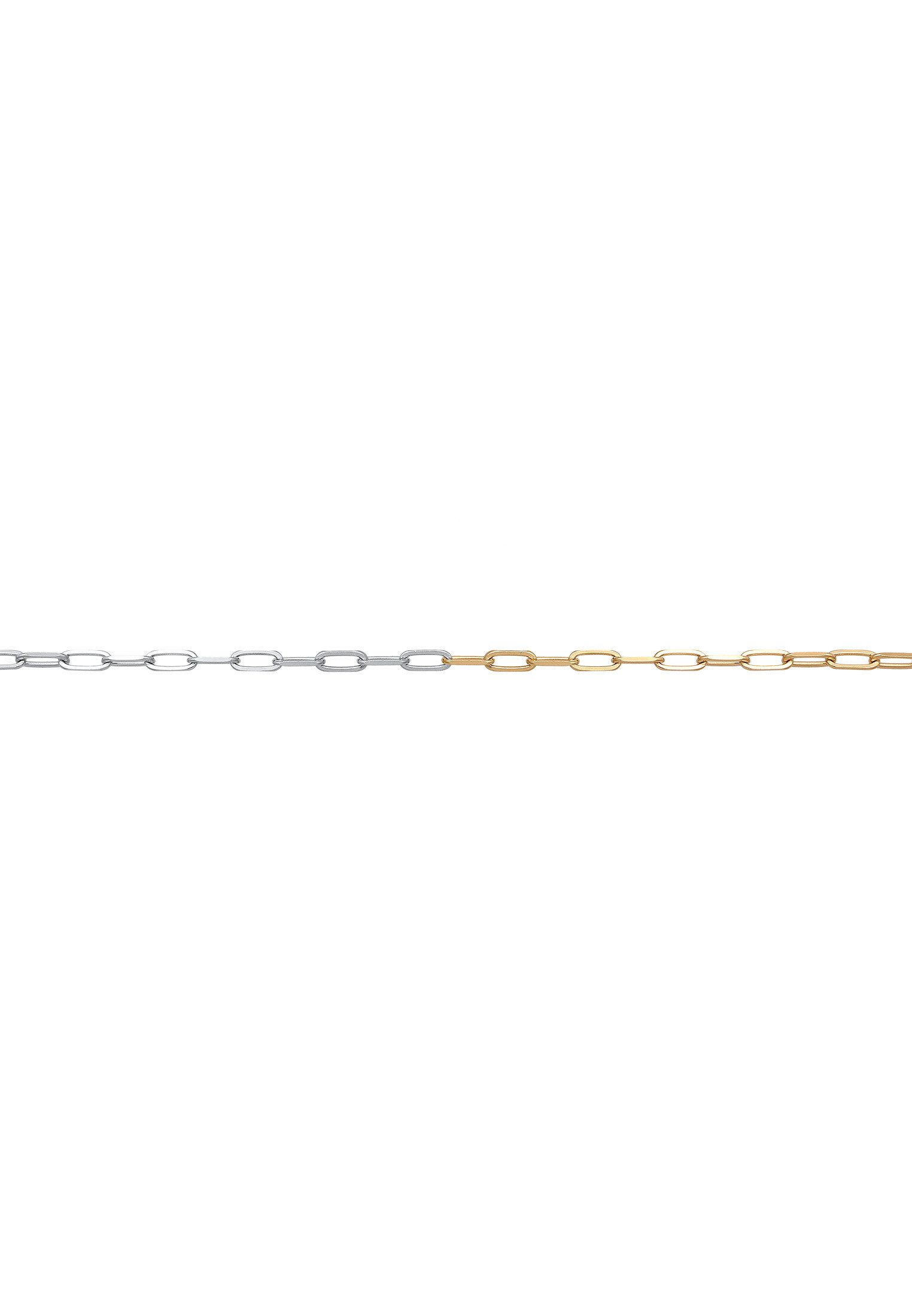 Elli Choker Glieder Oval 925 Sterling Silber Bicolor