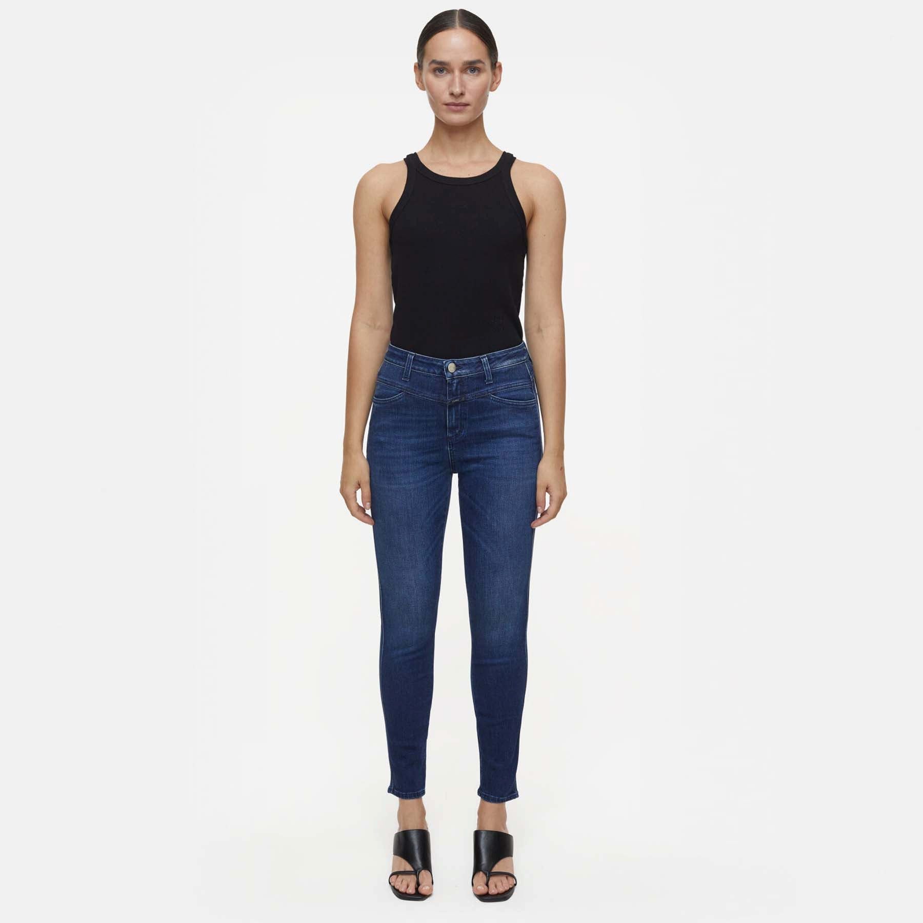 CLOSED Skinny-fit-Jeans CLOSED Jeans SKINNY PUSHER LONG High Waist - Dark Blue
