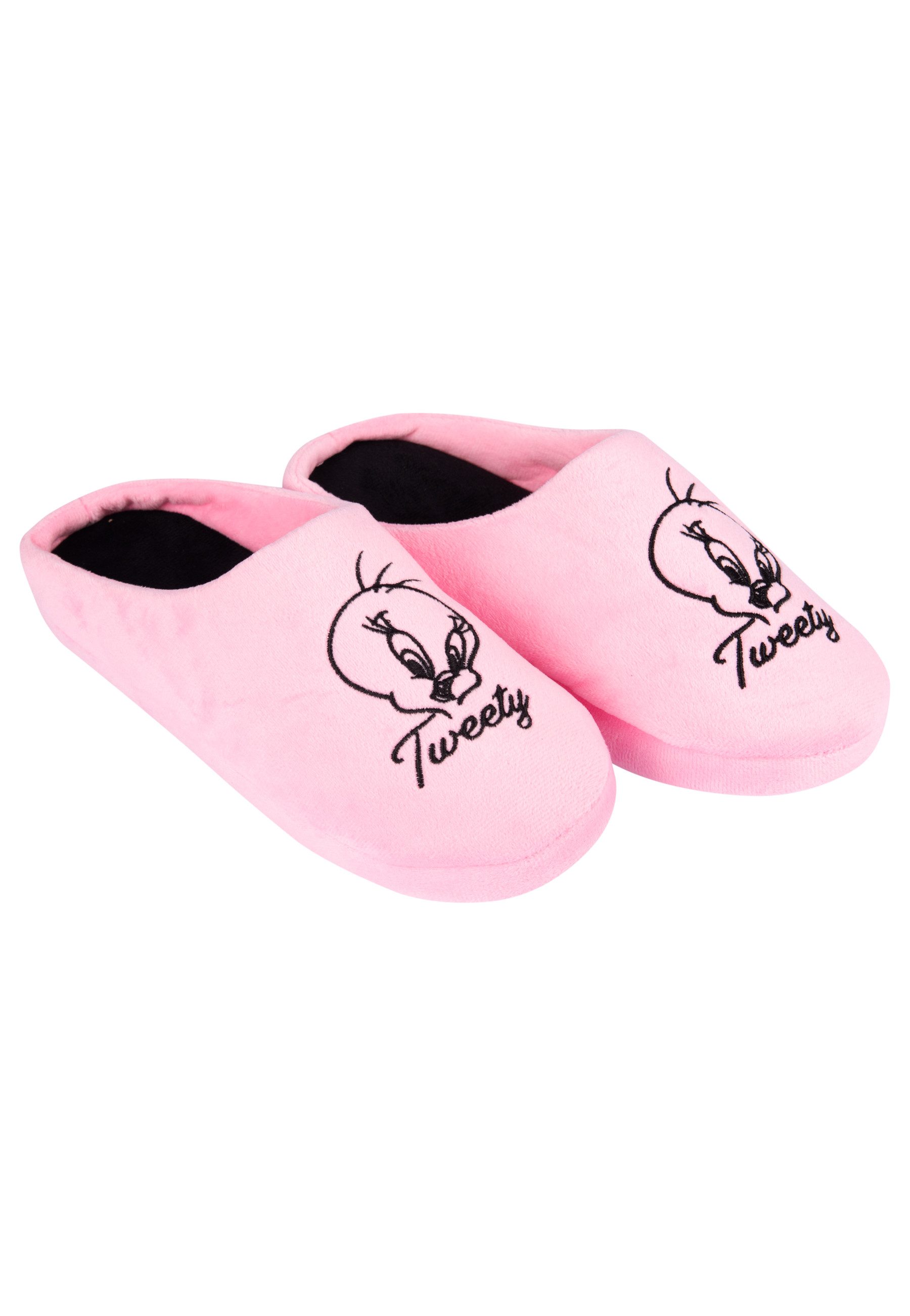 United Labels® Looney Tunes Tweety Hausschuhe für Damen Slipper Pantoffeln Rosa Hausschuh