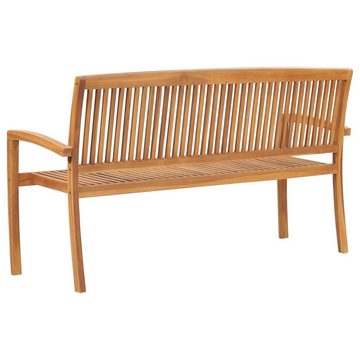 furnicato Gartenbank 3-Sitzer Stapelbar 159 cm Massivholz Teak