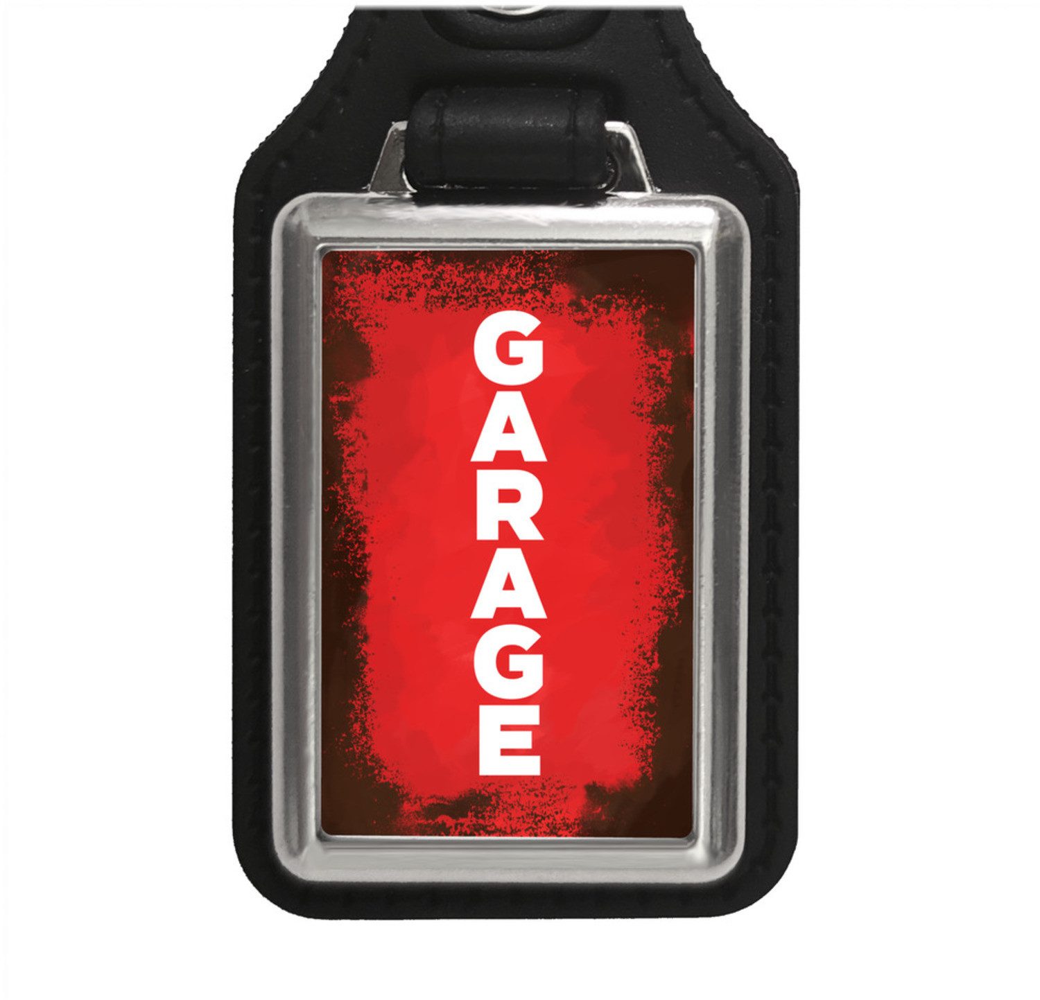 Schlüsselanhänger Garage Schlüsselanhänger mit Kunstleder-Anhänger in rot im Rostlook