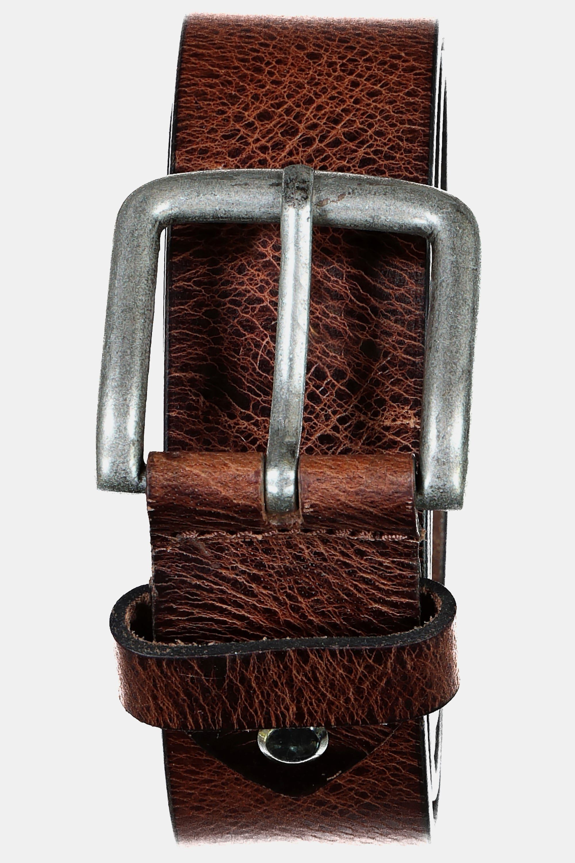 JP1880 Hüftgürtel Leder-Gürtel Metall-Schließe 4cm breit braun