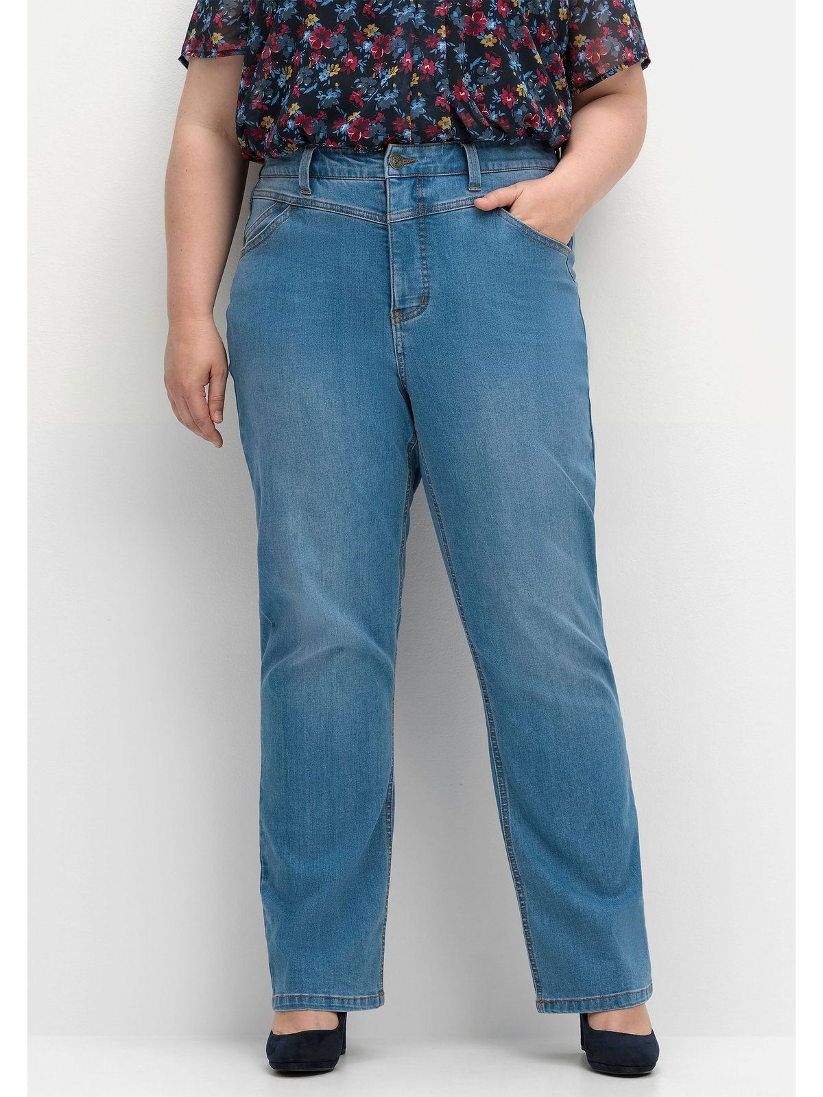 Bodyforming-Effekt mit Denim Größen Stretch-Jeans Große blue Sheego