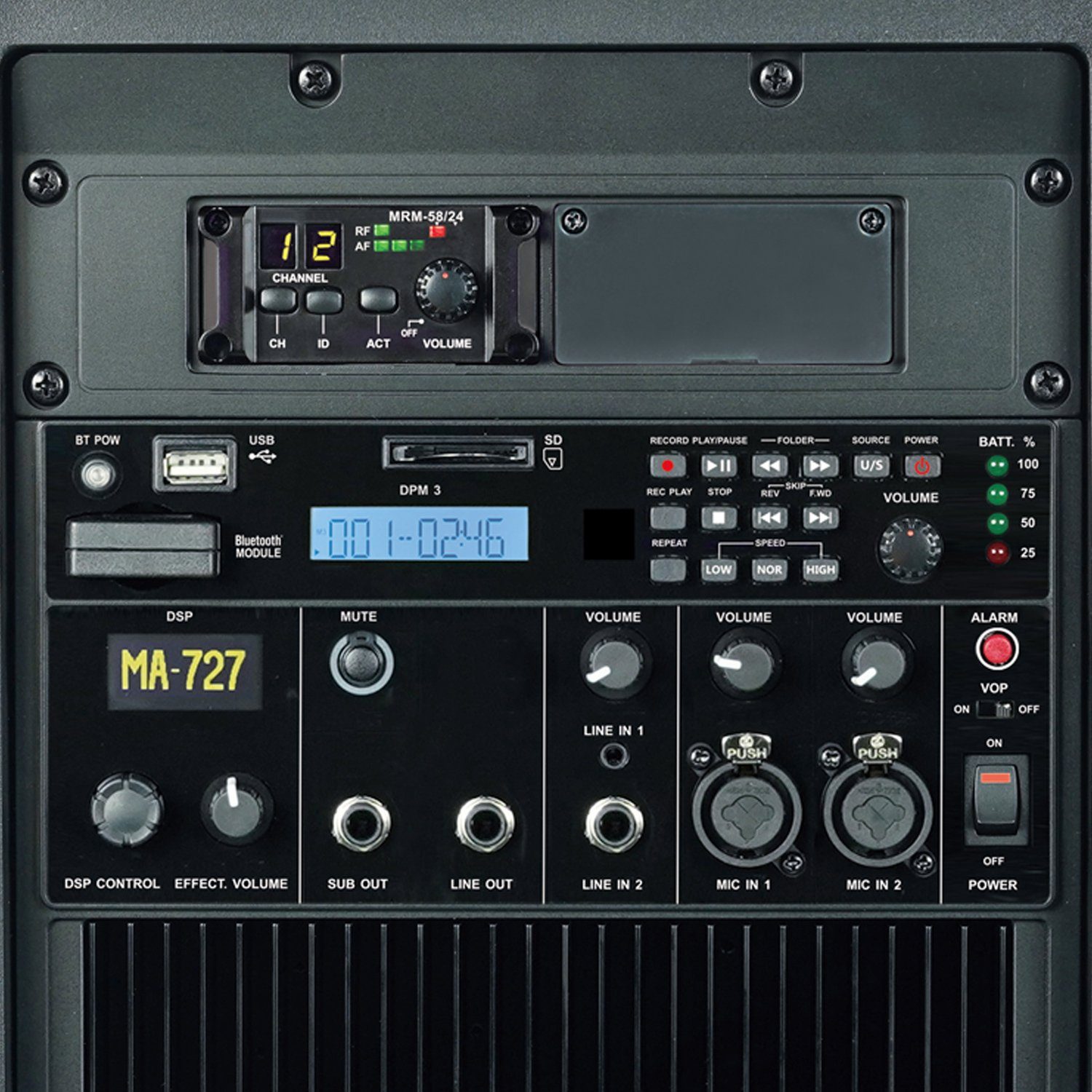 170 (Bluetooth, mit Lautsprechersystem Audio Mipro MA-727 Lautsprecher Empfangsmodul W) 1-Kanal