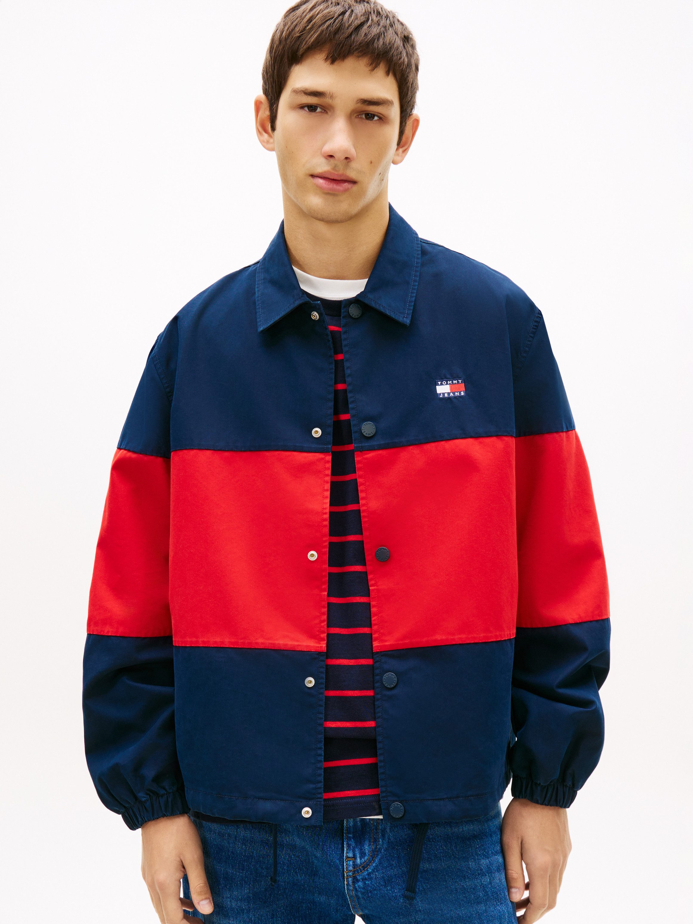 Tommy Jeans Hemdjacke TJM COLORBLOCK Regular fit mit Hemdkragen