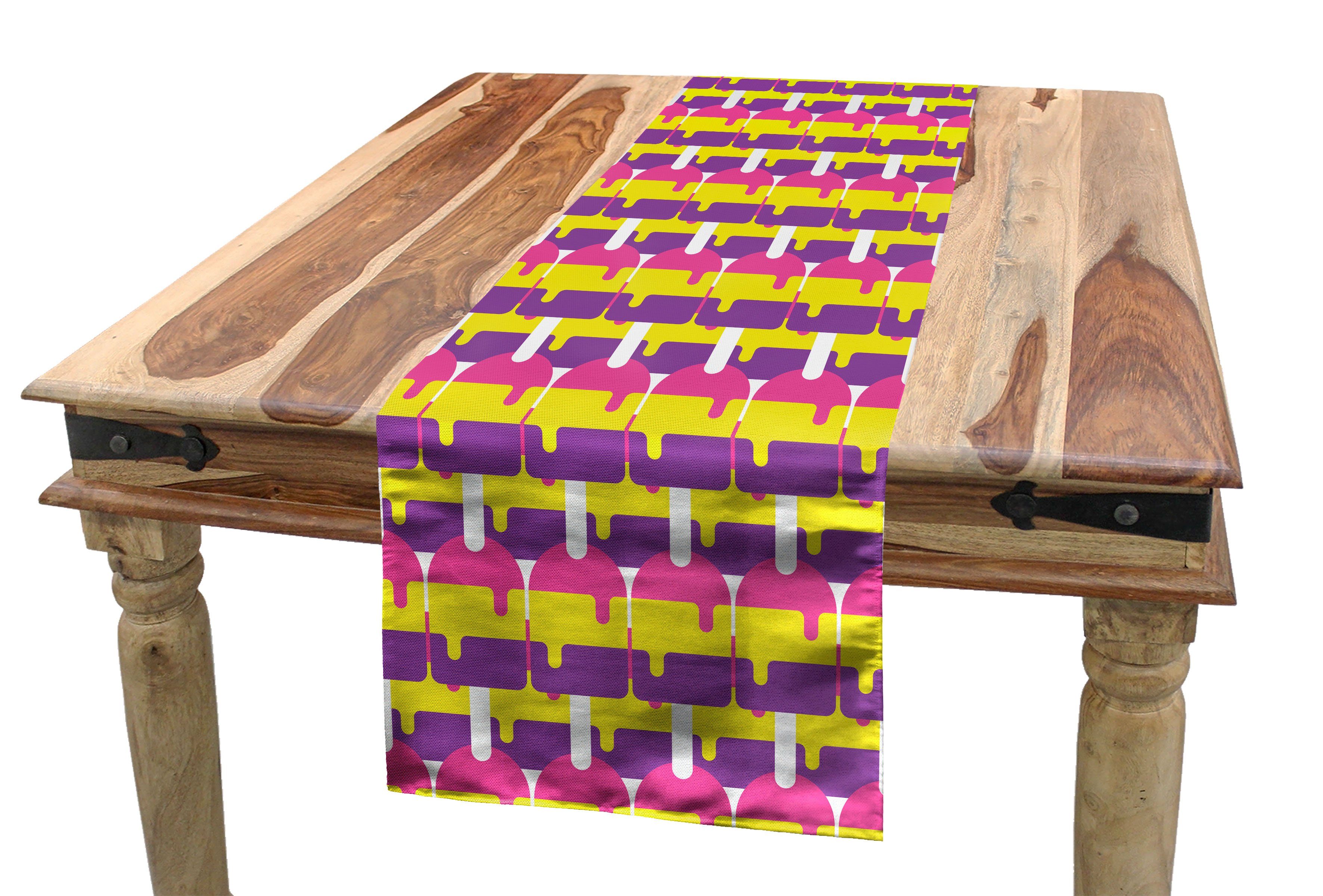 Rechteckiger Küche Lollies Sticks Abakuhaus auf Tischläufer, Eis Dekorativer Esszimmer Ice Tischläufer