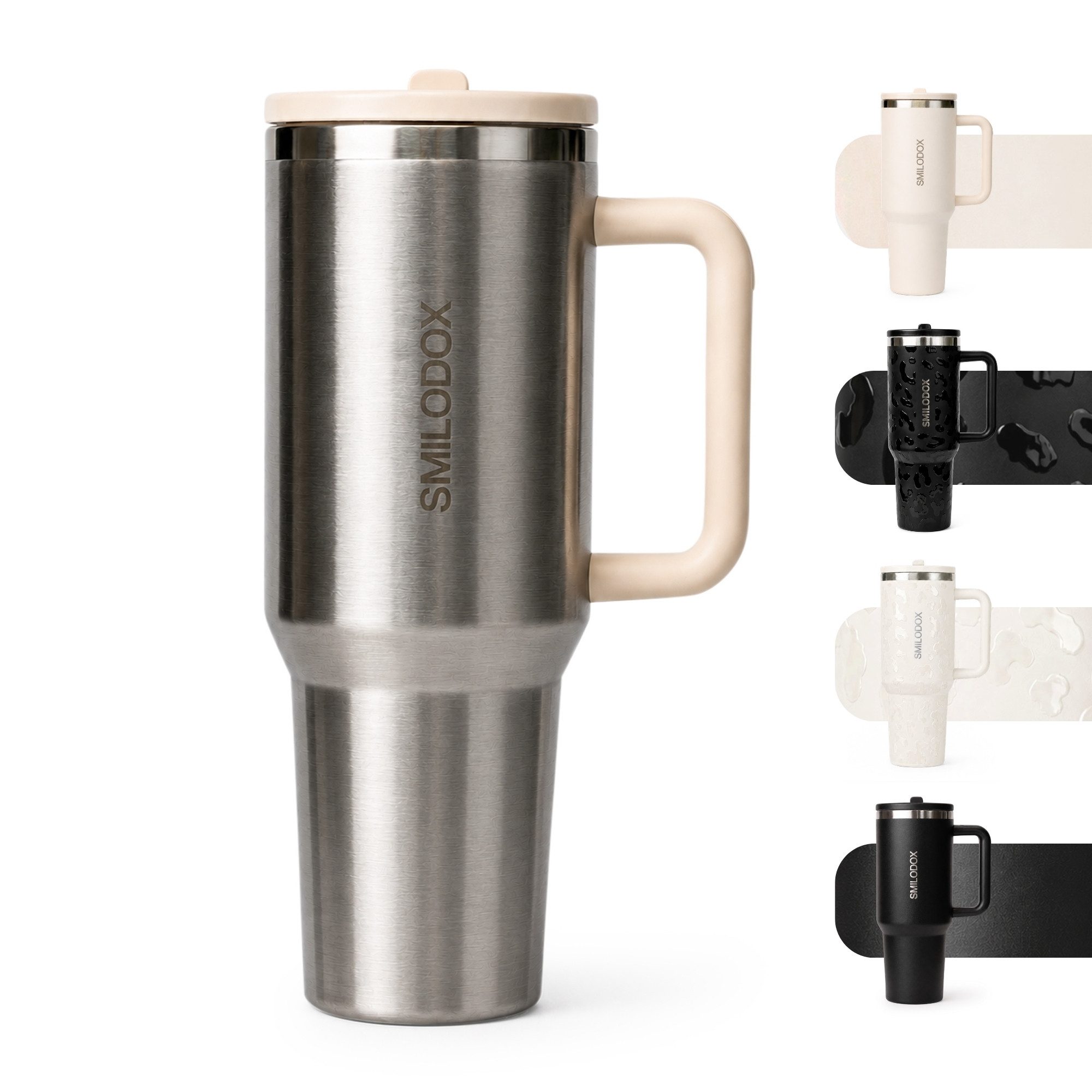 Smilodox Trinkflasche Termis Edelstahl Thermobecher, 1,2 Liter Trinkbecher, 100% auslaufsicher, BPA-frei, Unisex Design, für Büro, Gym & Alltag