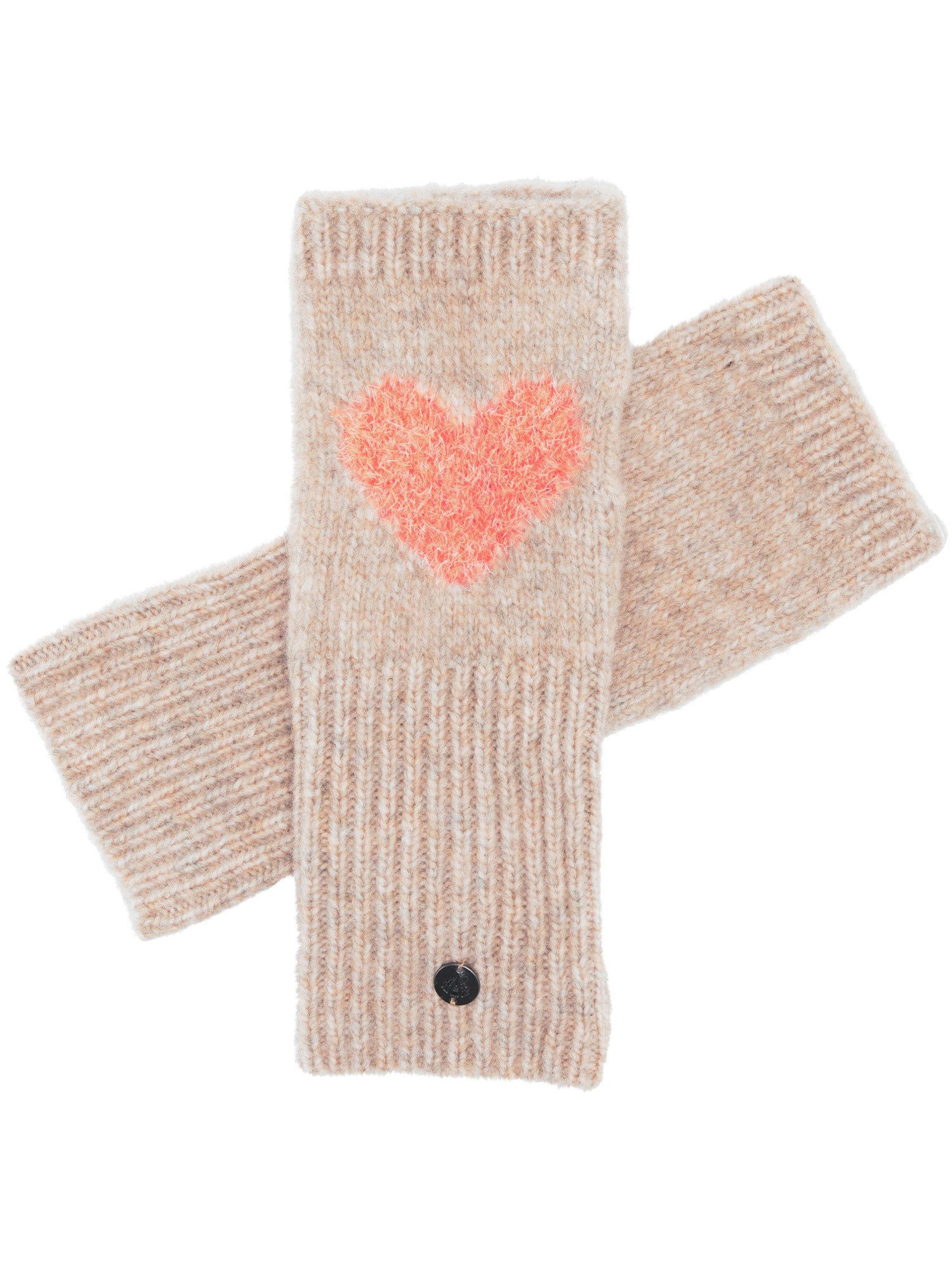 Fraas Strickhandschuhe Handstulpen mit glitzerndem Herz