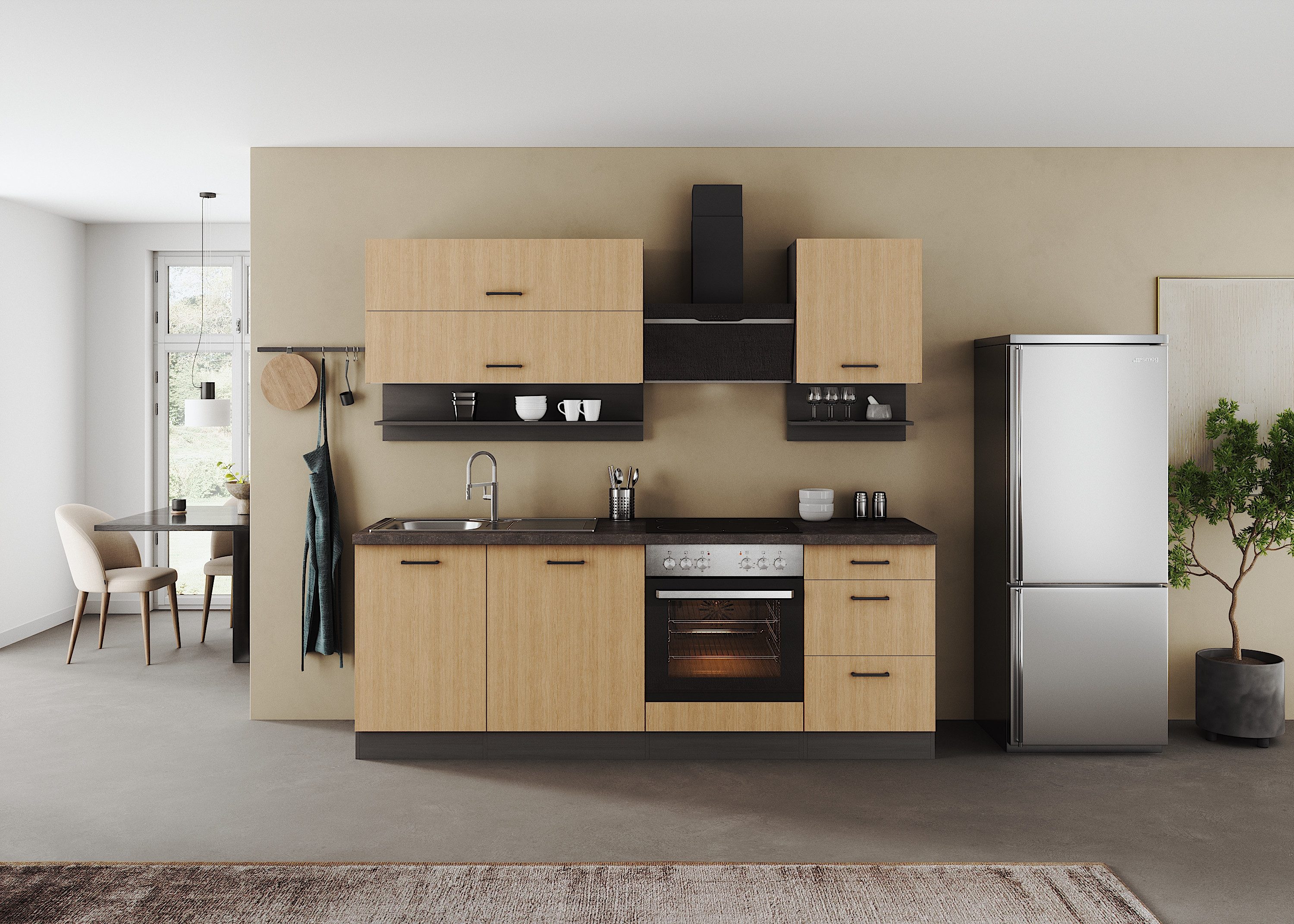 KOCHSTATION Küchenzeile KS-Frieda Breite 220 cm, wahlweise mit E-Geräten, m günstig online kaufen