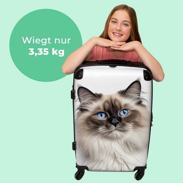 NoBoringSuitcases.com© Koffer Katze - Haustier - Ragdoll 67x43x25cm, 4 Rollen, Mittelgroßer Koffer für Erwachsene, Reisekoffer