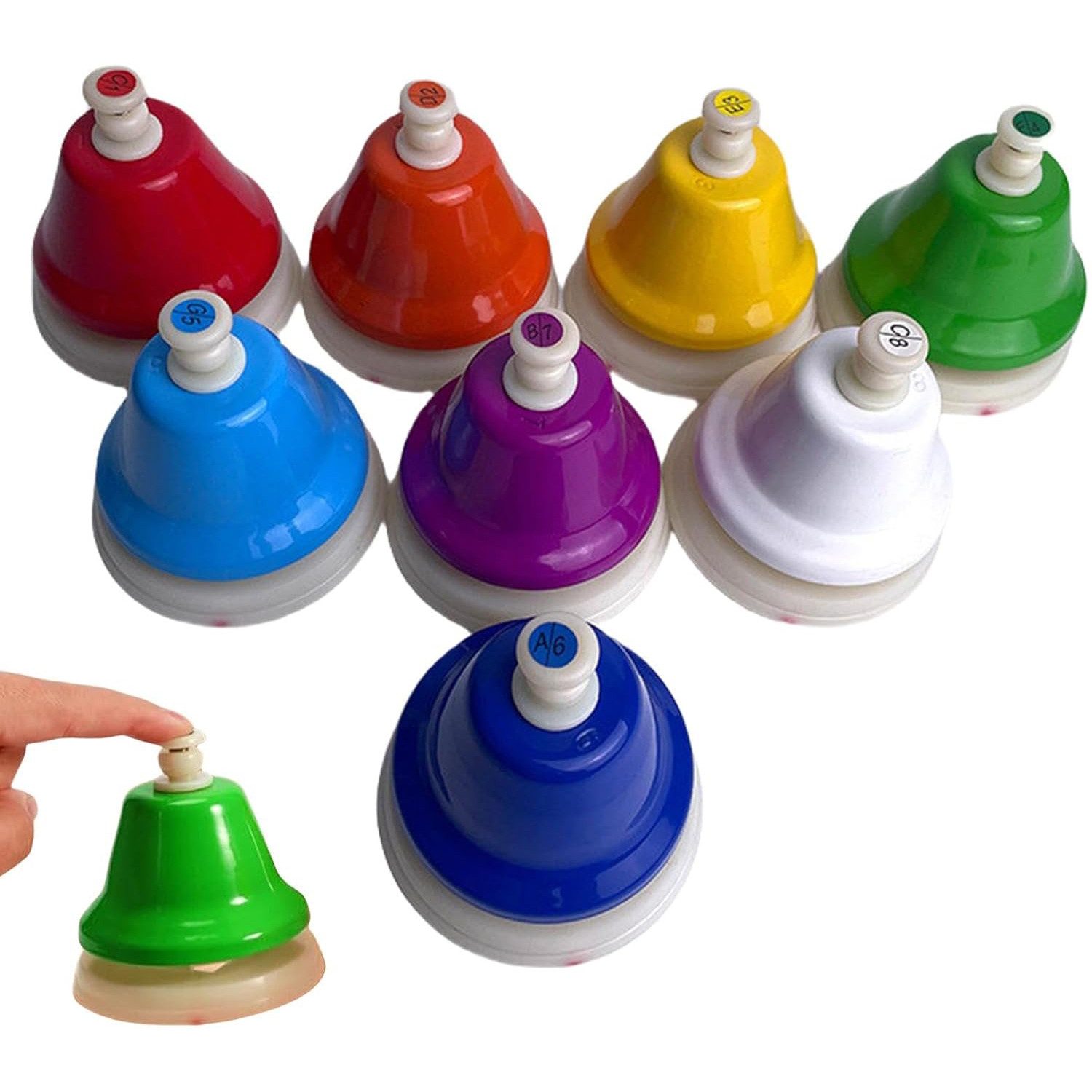 MODFU Spielzeug-Musikinstrument 8 Stück Tischglocken Lernspielzeug Musikins günstig online kaufen