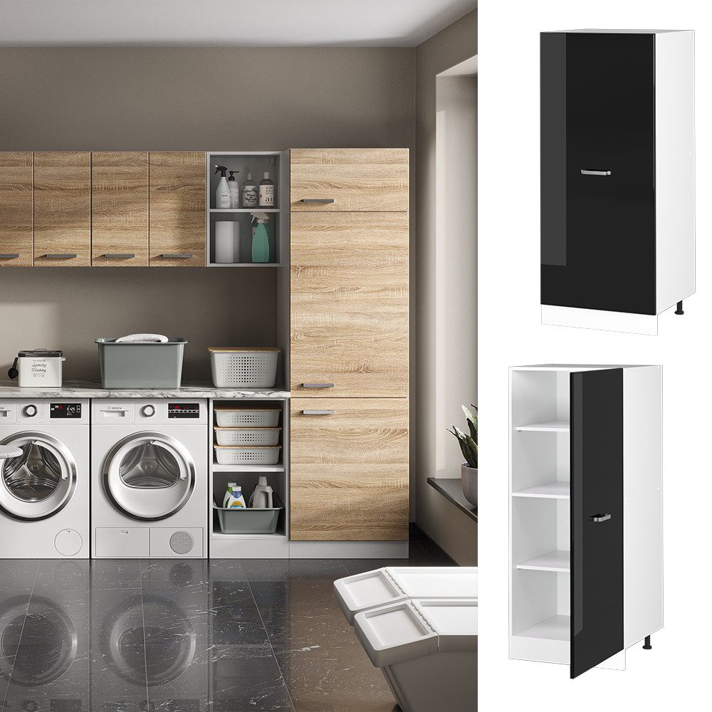 Vicco Schranksystem R-Line, Schwarz Hochglanz/Weiß, 60 günstig online kaufen