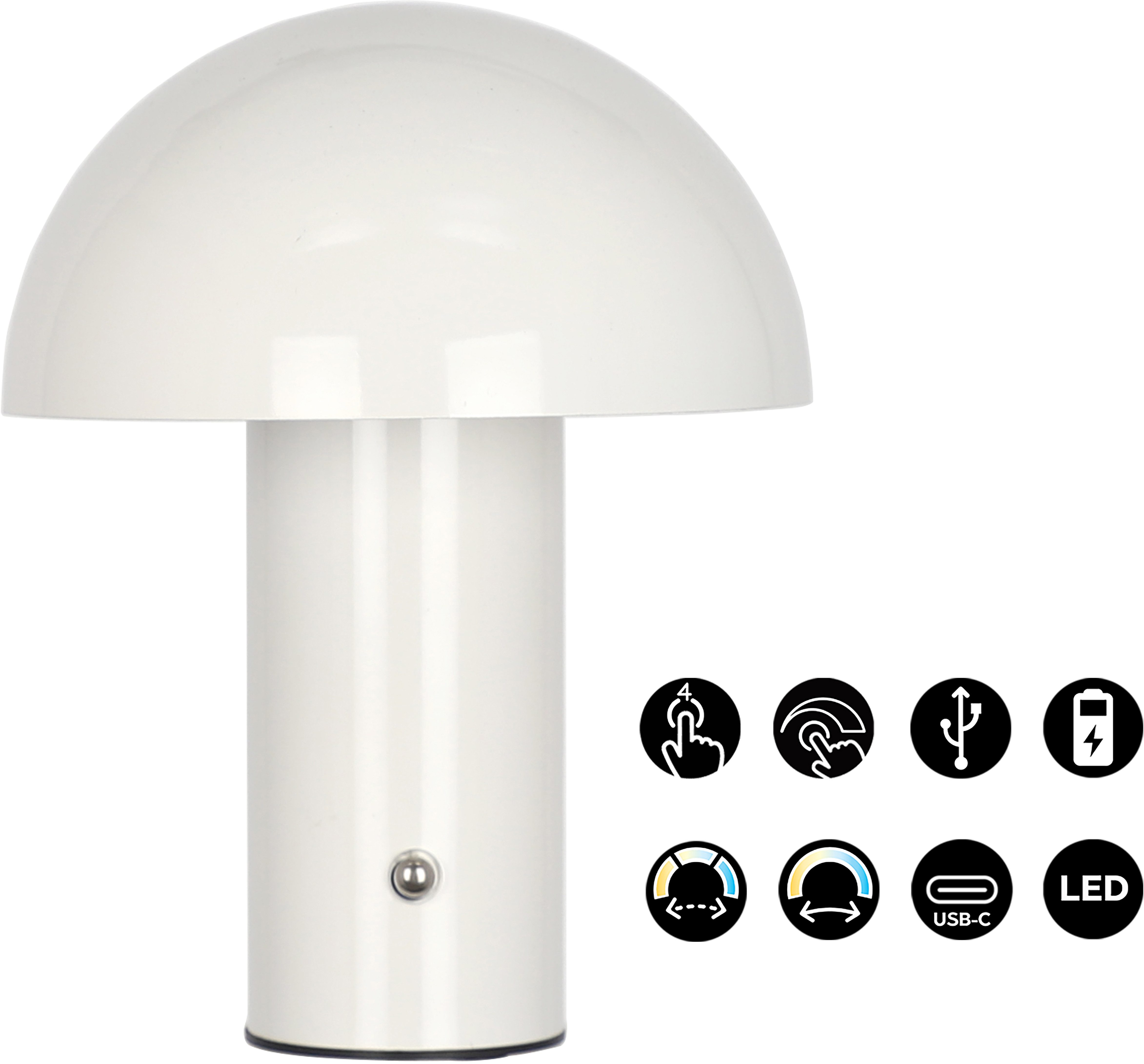 s.Oliver LED Tischleuchte Hillu, mehrere Helligkeitsstufen, LED fest integriert, warmweiß - kaltweiß, stufenlos dimmbar Typ-C-Ladekabel im Lieferumfang enthalten