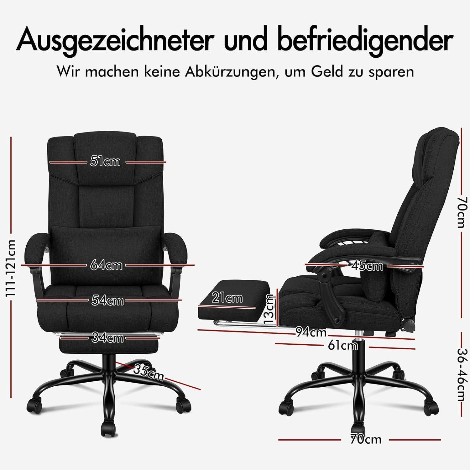LuxusKollektion Bürostuhl Ergonomischer Bürostuhl mit Fußstütze günstig online kaufen