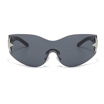 Fivejoy Sonnenbrille Vintage Randlose Sonnenbrille mit Stern UV Schutz Mode Retro Brille
