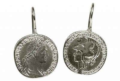 SILBERMOOS Paar Сережки Ausgefallene Сережки Römische Münzen, 925 Sterling Silber