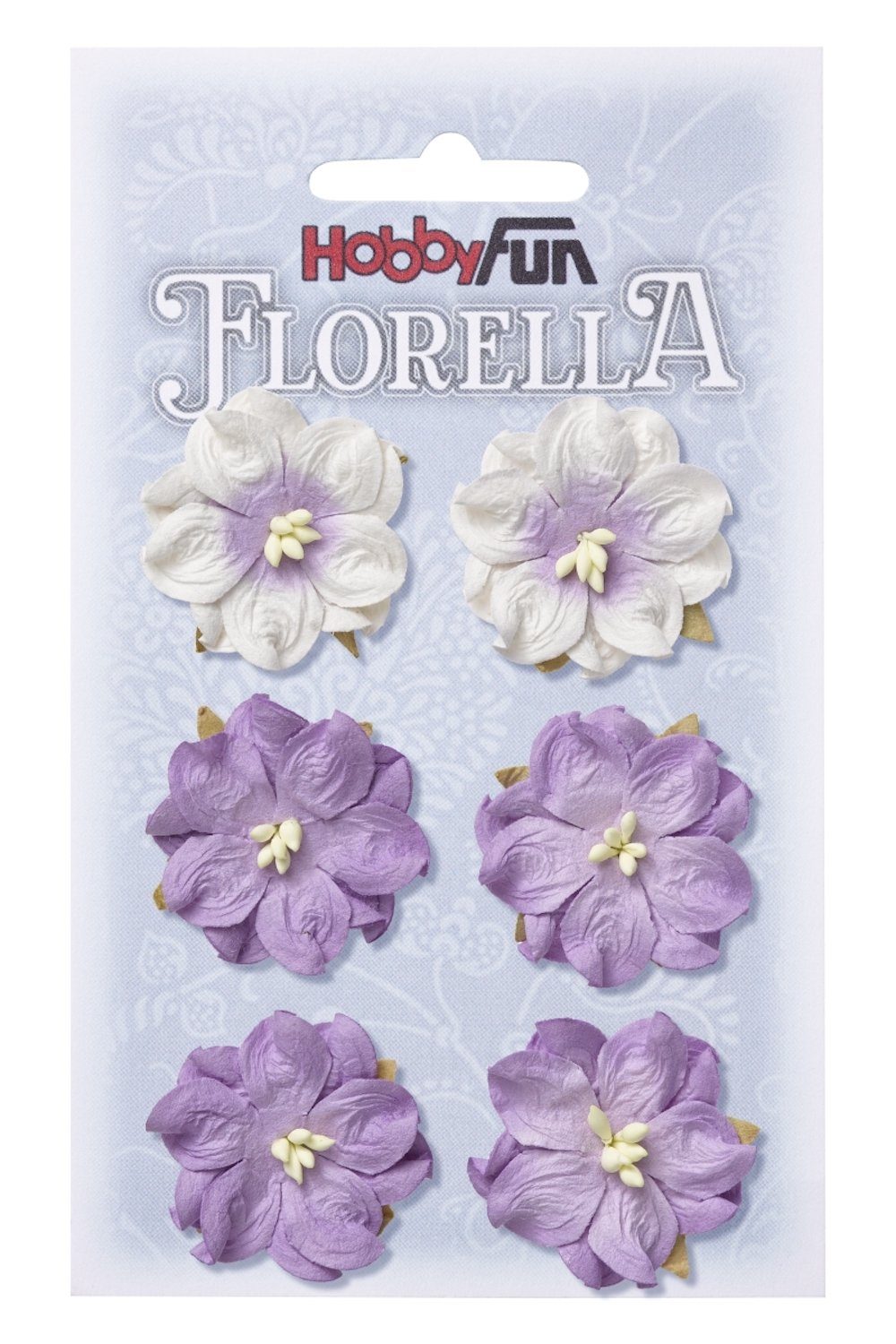 3,5 HobbyFun cm, FLORELLA-Blüten aus lavend Maulbeer-Papier Dekofigur