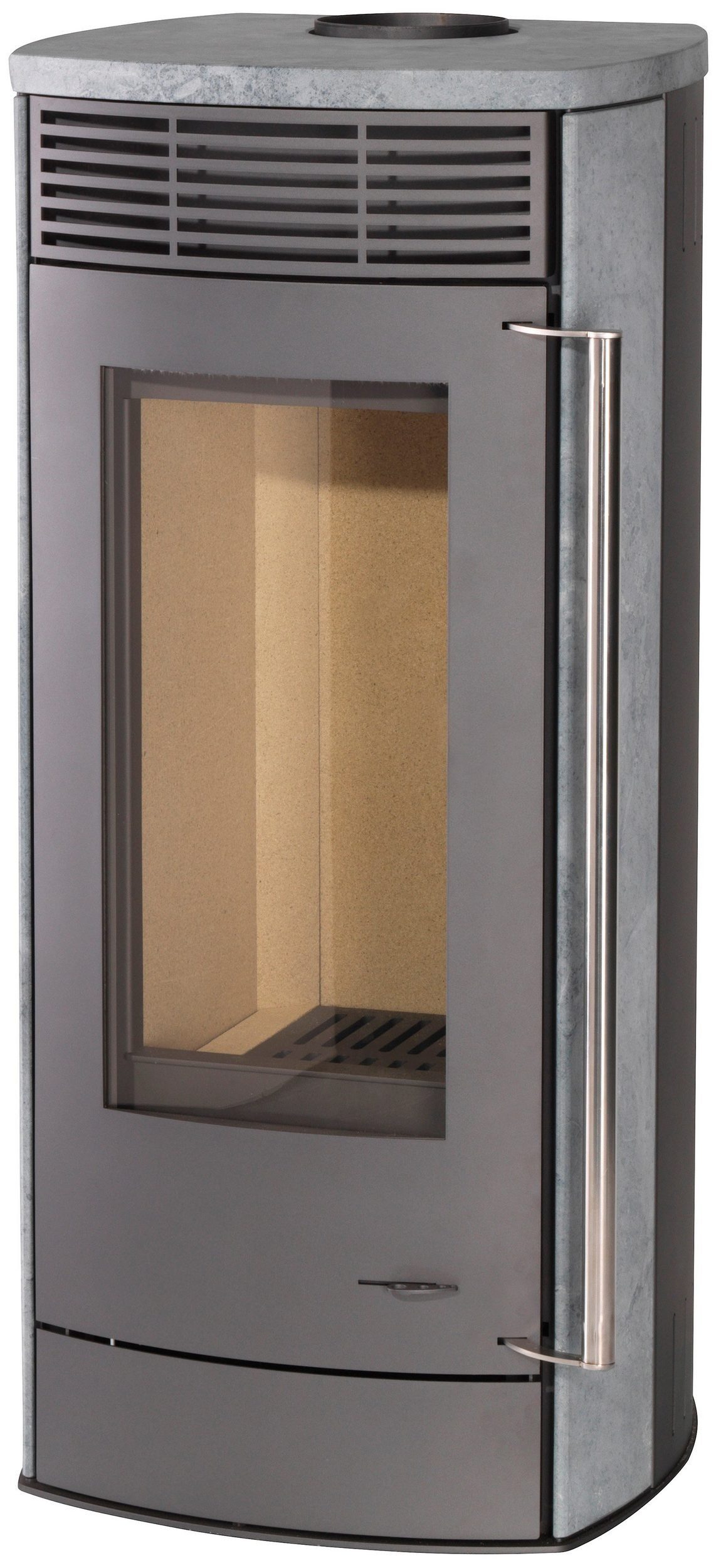 Thermia Kaminofen Neuwerk V3 Gussgrau / Naturstein, 6 kW, Zeitbrand