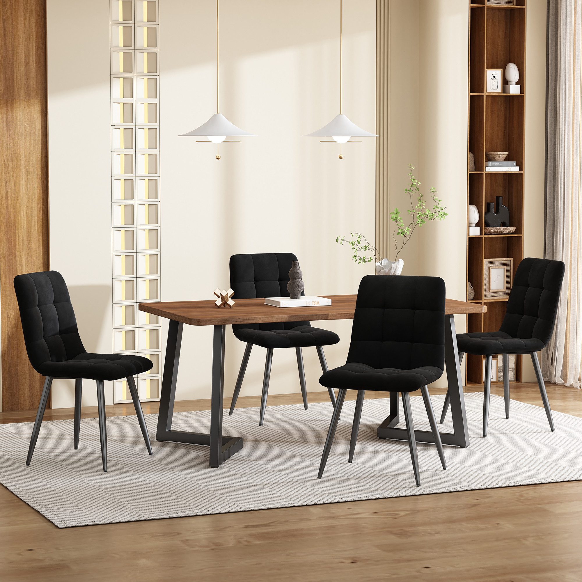 OKWISH Esstisch Essgruppe,Esstisch mit Stühlen Set, günstig online kaufen
