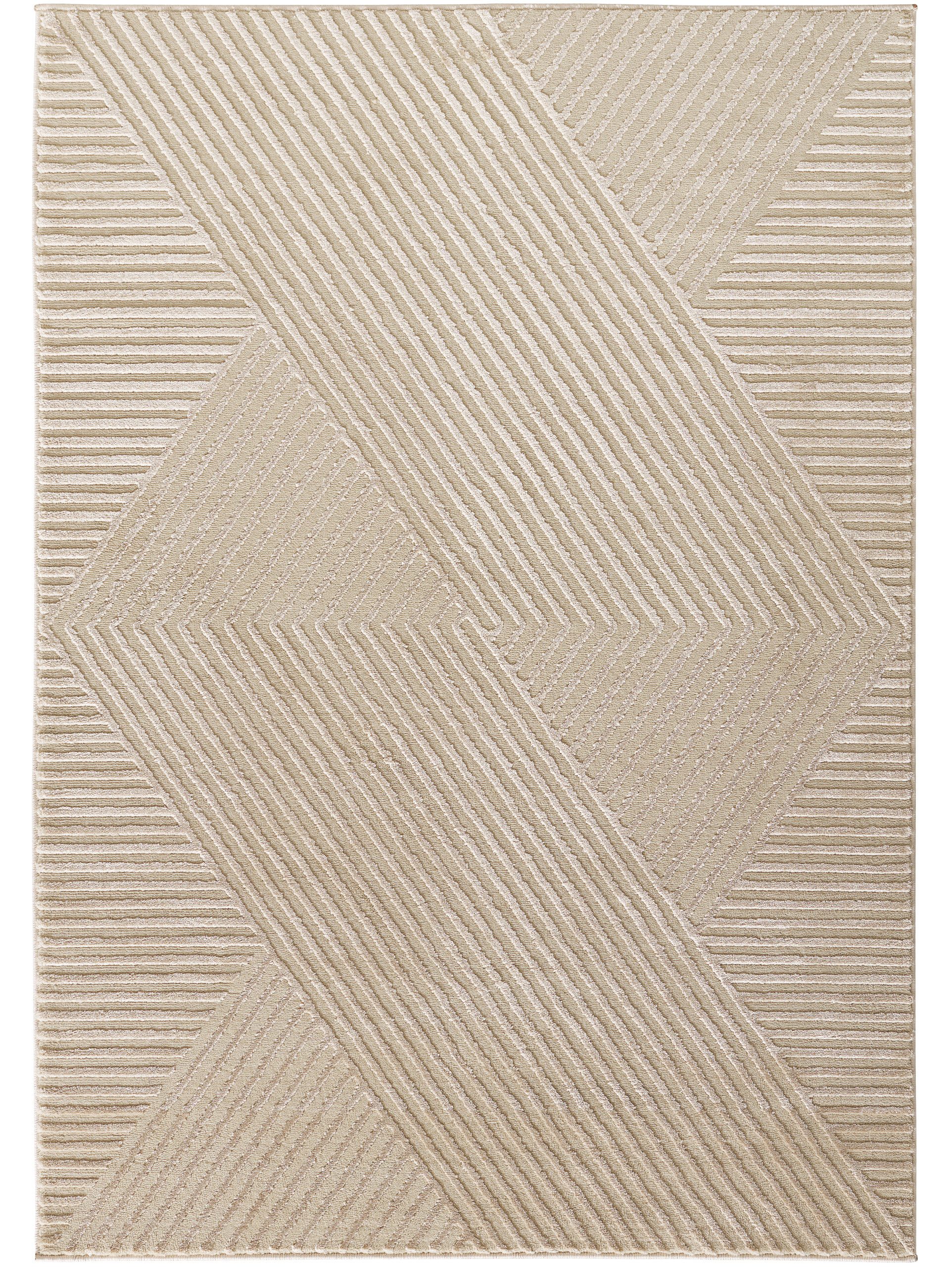 Sehrazat Teppich Rio 1600, auch als Läufer, rechteckig, Höhe: 7 mm, Kurzflor, grafisches Hoch Tief Muster, Wohnzimmer