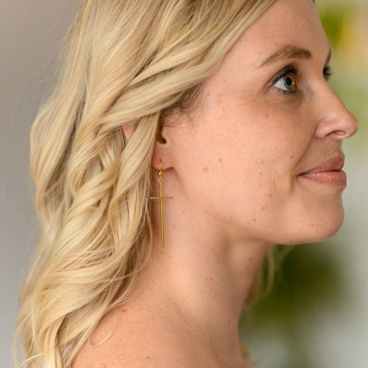 Materia Paar Ohrhänger Kreuz Ohrringe Damen Gold SO-281, Sterlingsilber, ve günstig online kaufen