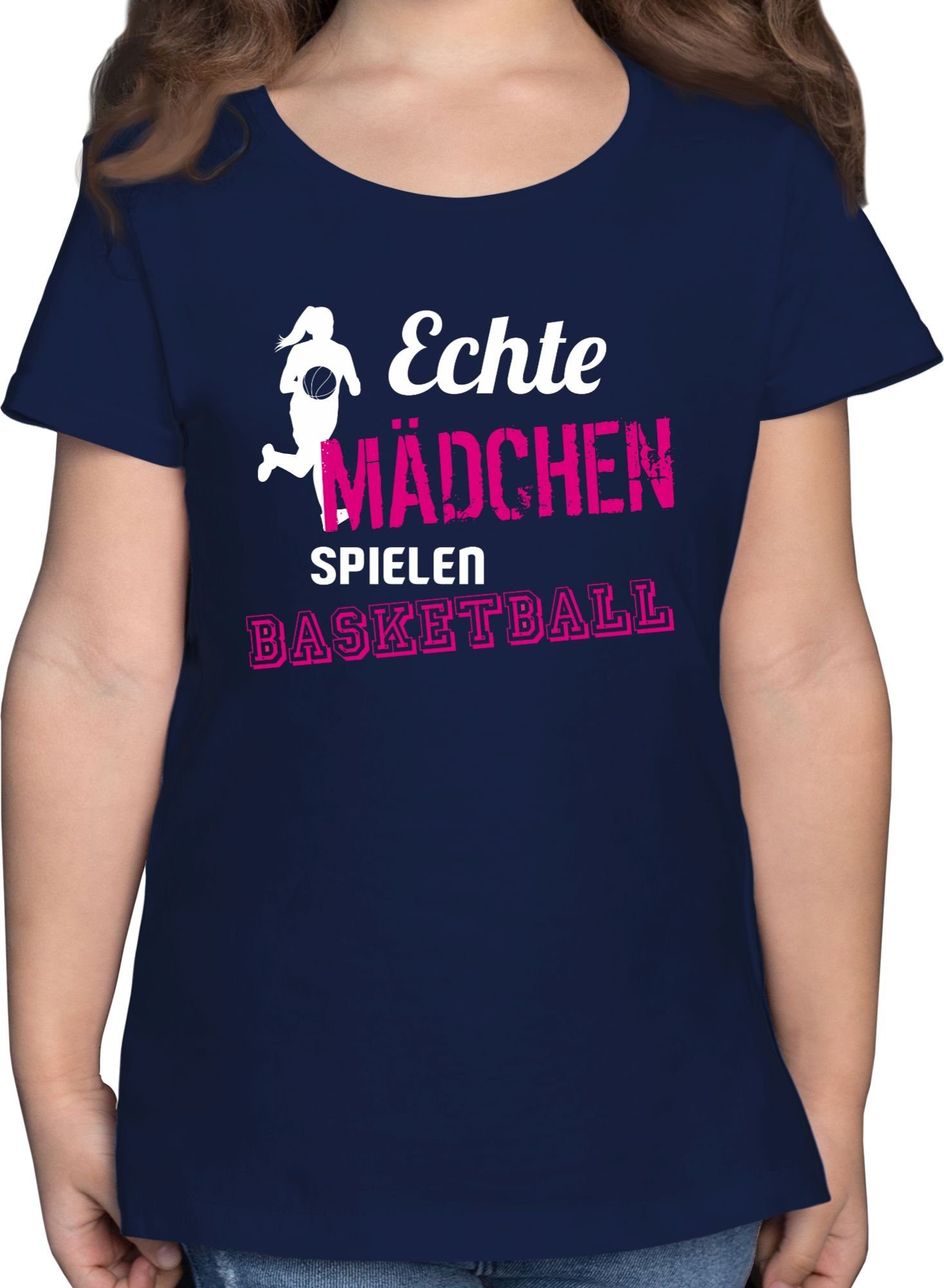 Shirtracer T-Shirt Echte Mädchen spielen Basketball Kinder Sport Kleidung