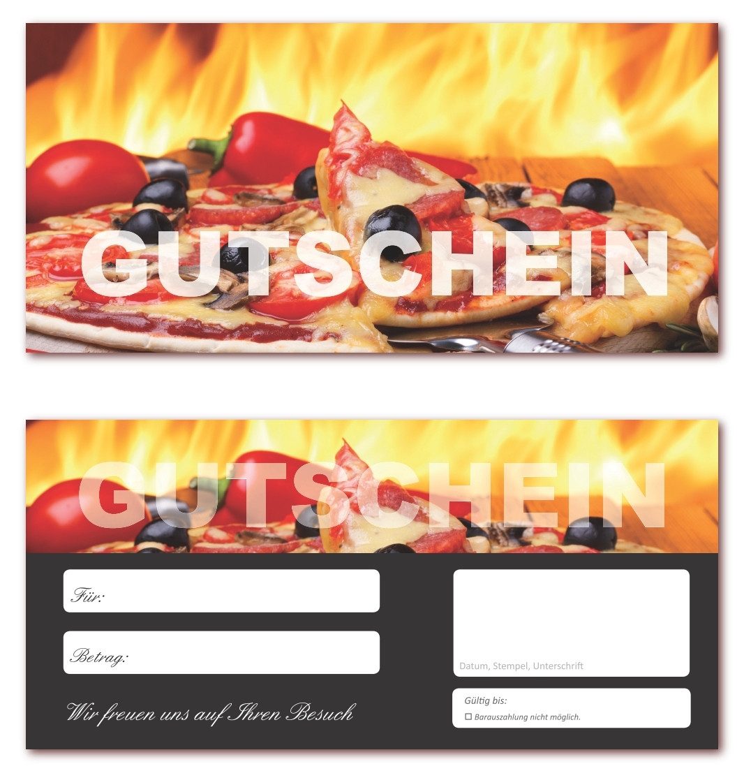 Geschenkkarte Geschenkgutscheine Gastronomie Pizza Lieferdienst