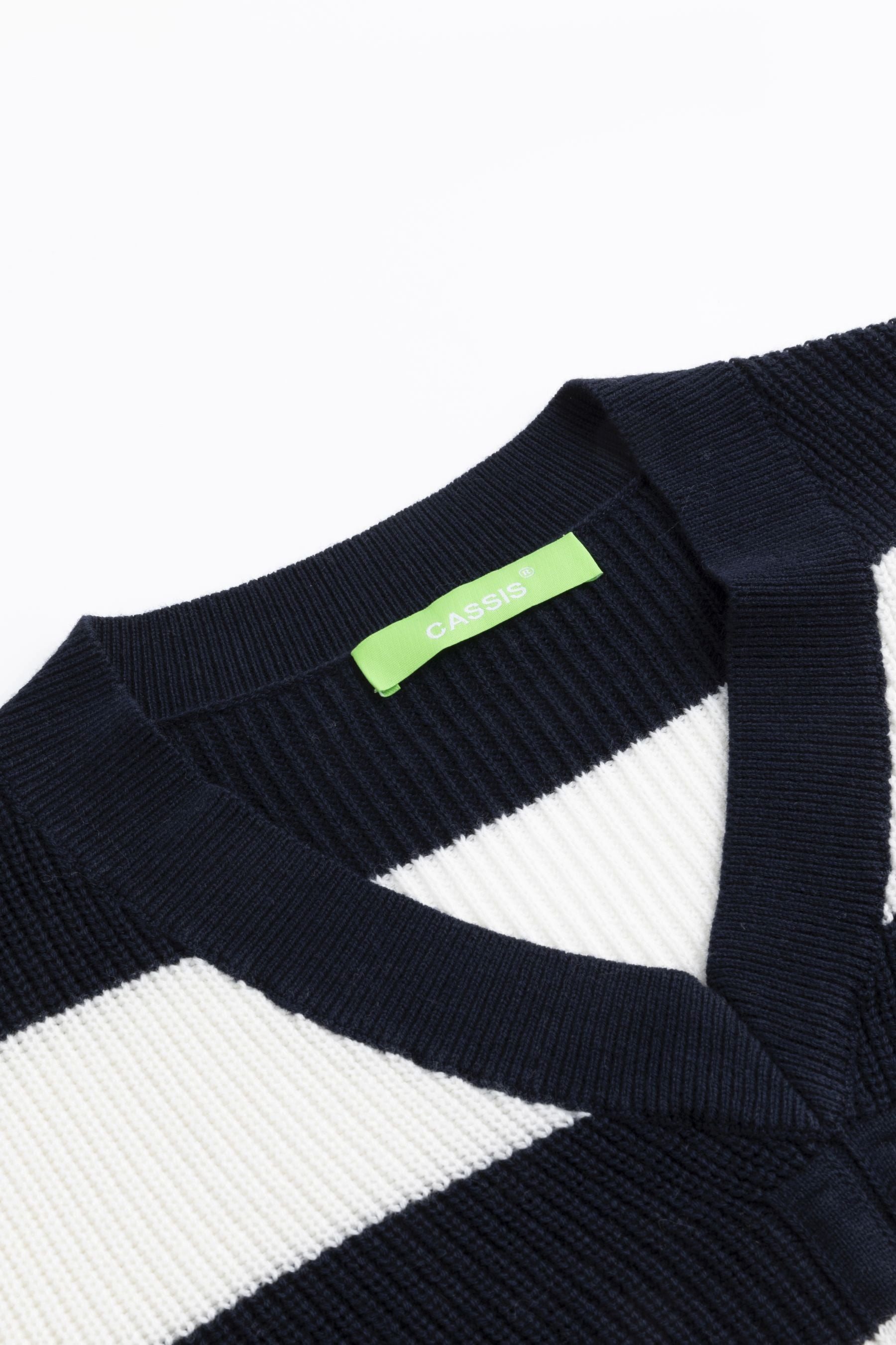 Cassis Strickpullover Cassis Streifenpullover und Kordelzug - NAVY