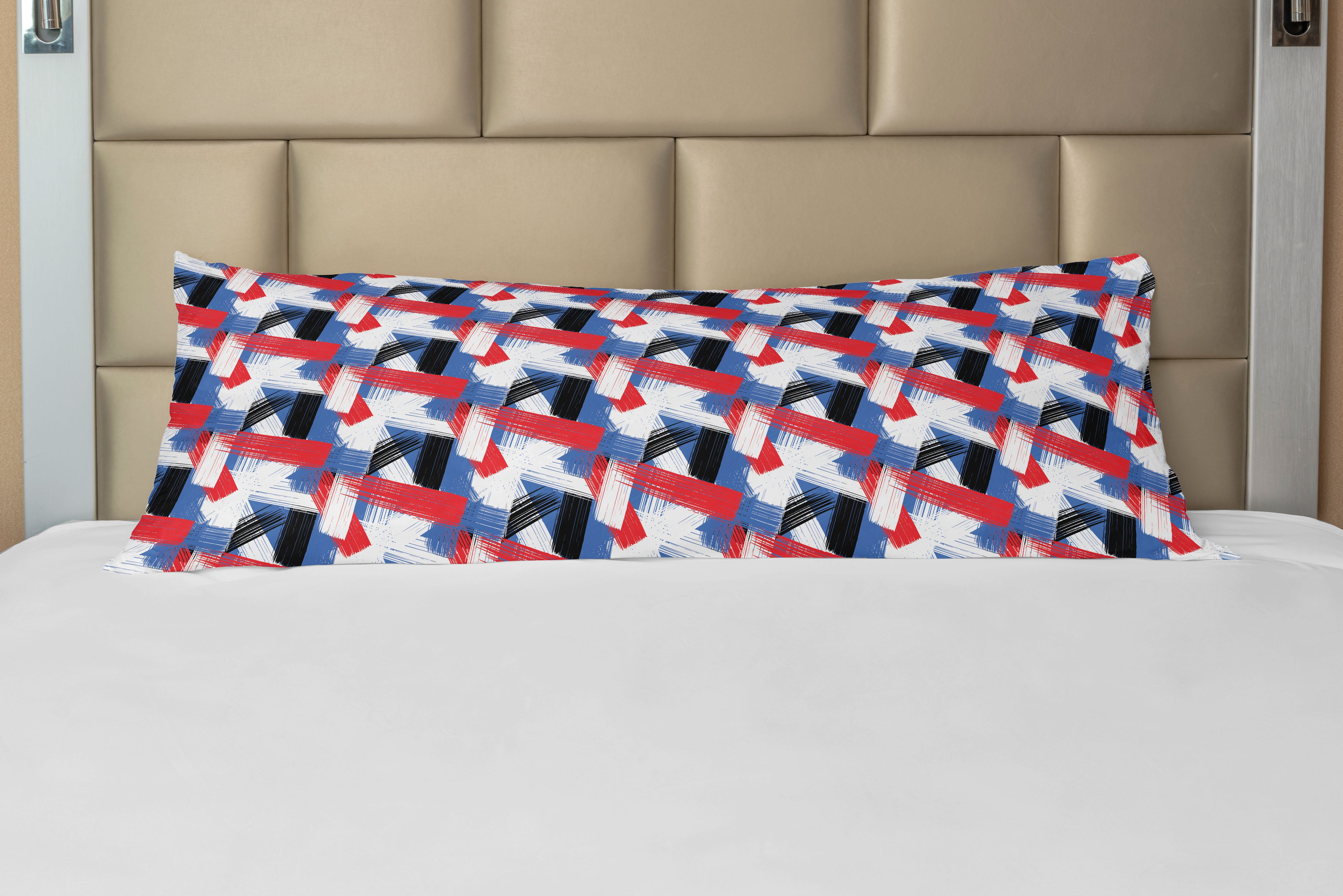 Seitenschläferkissenbezug Deko-Akzent Geometrisches Abstrakt Grunge-Motiv Abakuhaus, Langer Kissenbezug