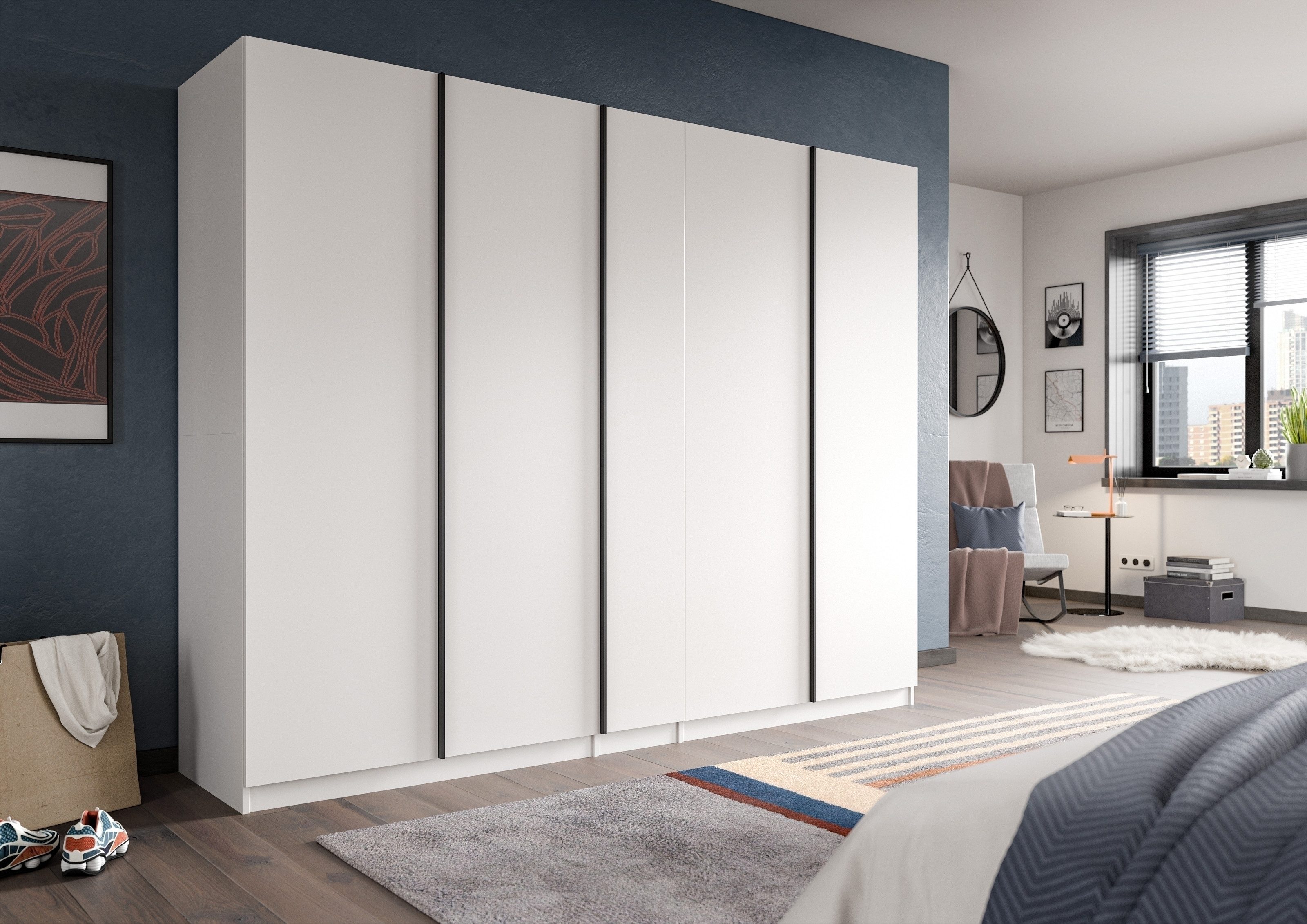freiraum Kleiderschrank Kleiderschrank >Oakland< in Weiß - 230x183x53cm (BxHxT) in Weiß - 230x183x53cm (BxHxT)