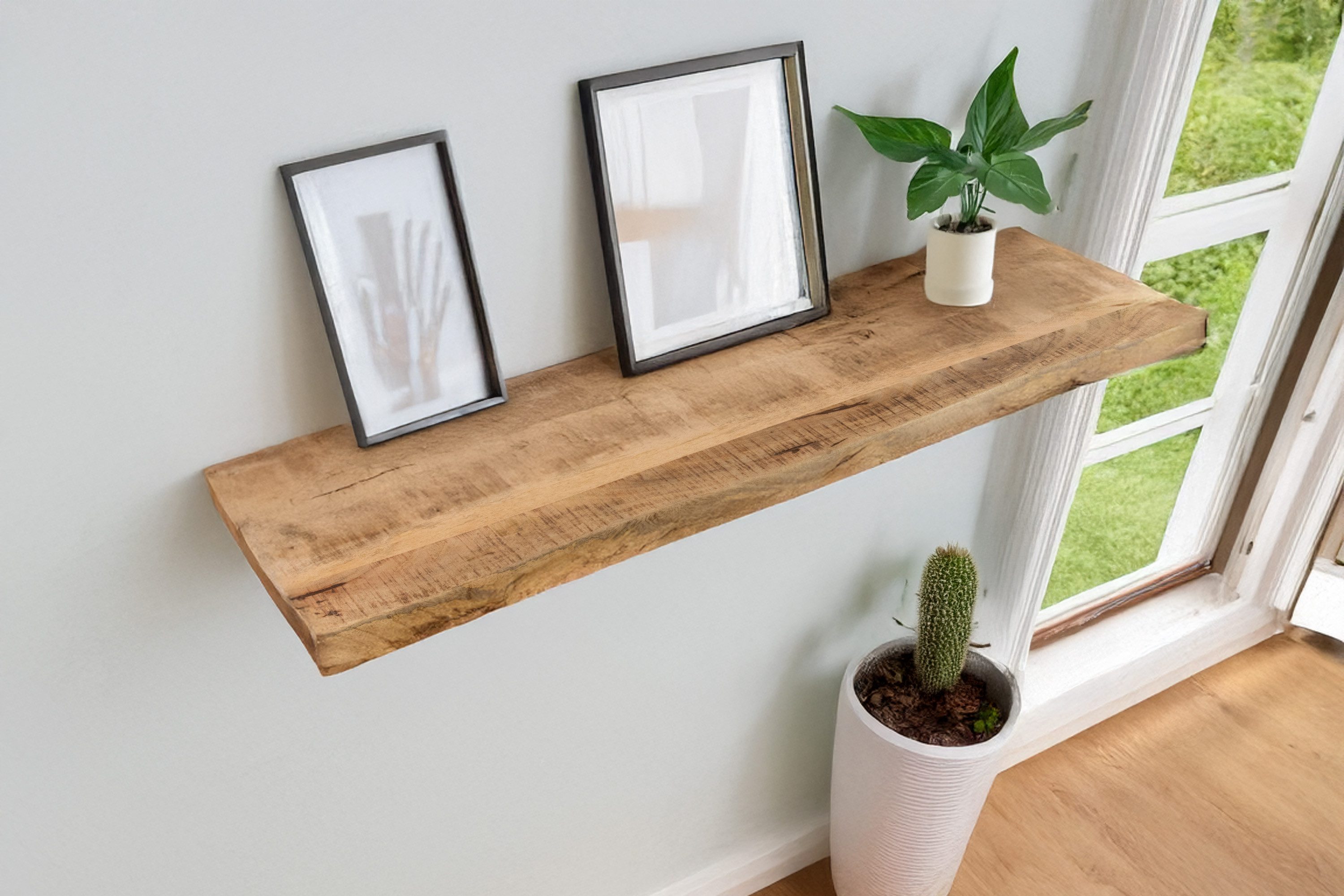 SAM® Wandregal Amara, massives Mangoholz, Baumkante, verschiedene Größen günstig online kaufen