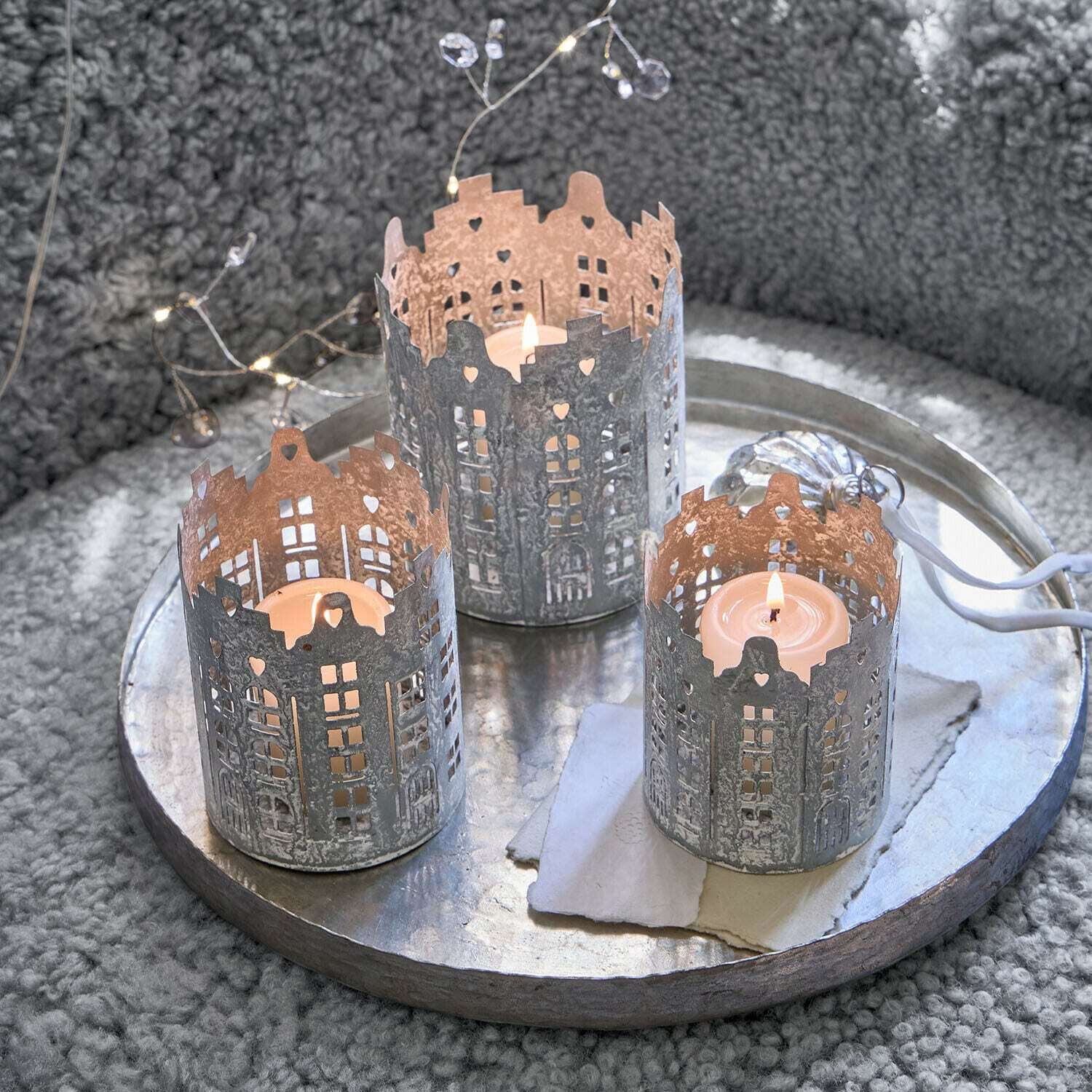 Mirabeau Weihnachtsfigur Kerzenhalter 3er Set Jørnvik antikgrau (3er Set, 3er Set) – Bild 2 von 5