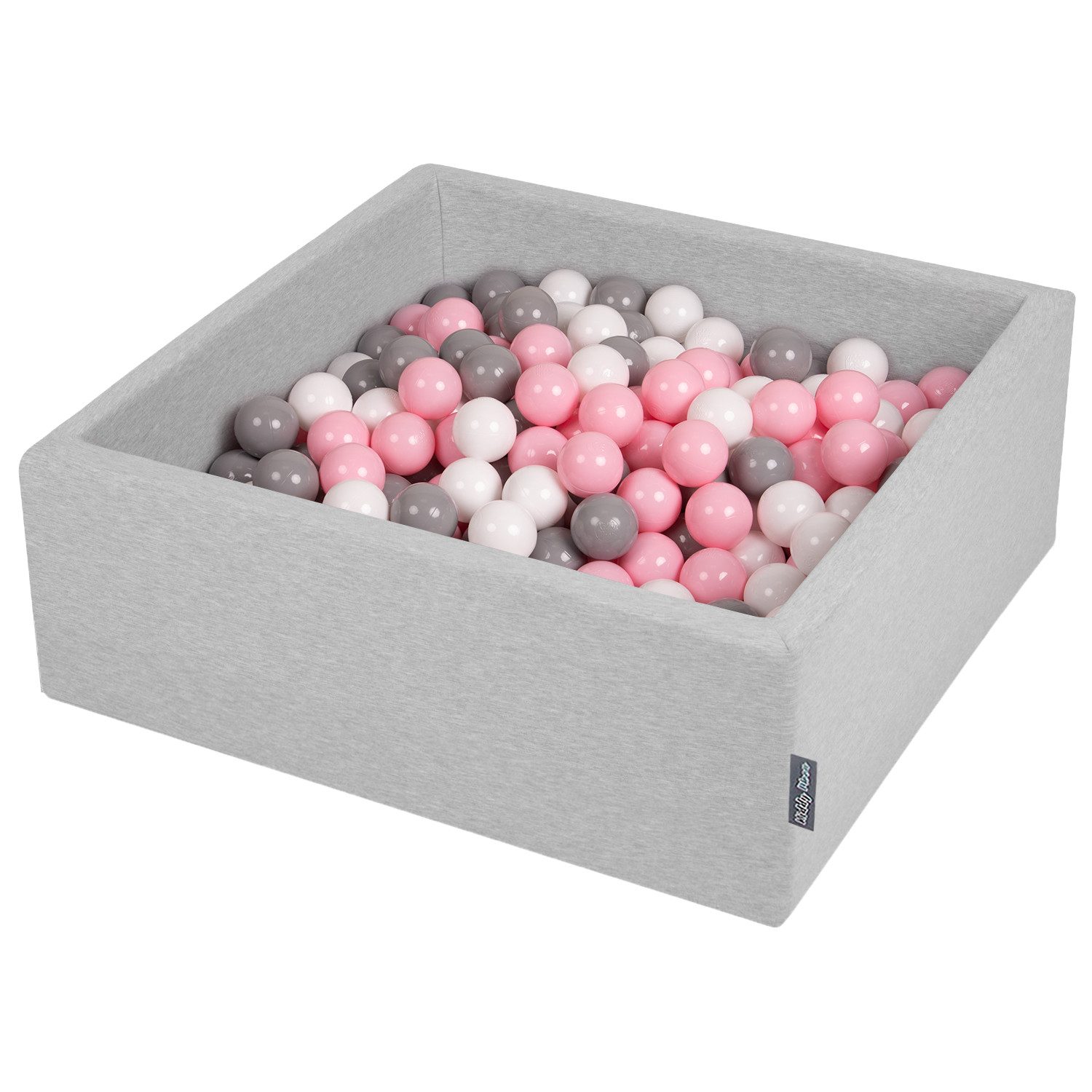 KiddyMoon Bällebad KW30D, (Bällepool mit bunten Bällen, 200-tlg., Bällepool Eckig), Made in Europe