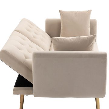Powerwill Schlafsofa Klappsofa mit Schlaffunktion, 3-Sitzer Sofa fürs Wohnzimmer 1 Teile, Stabile Metallbeinstütze
