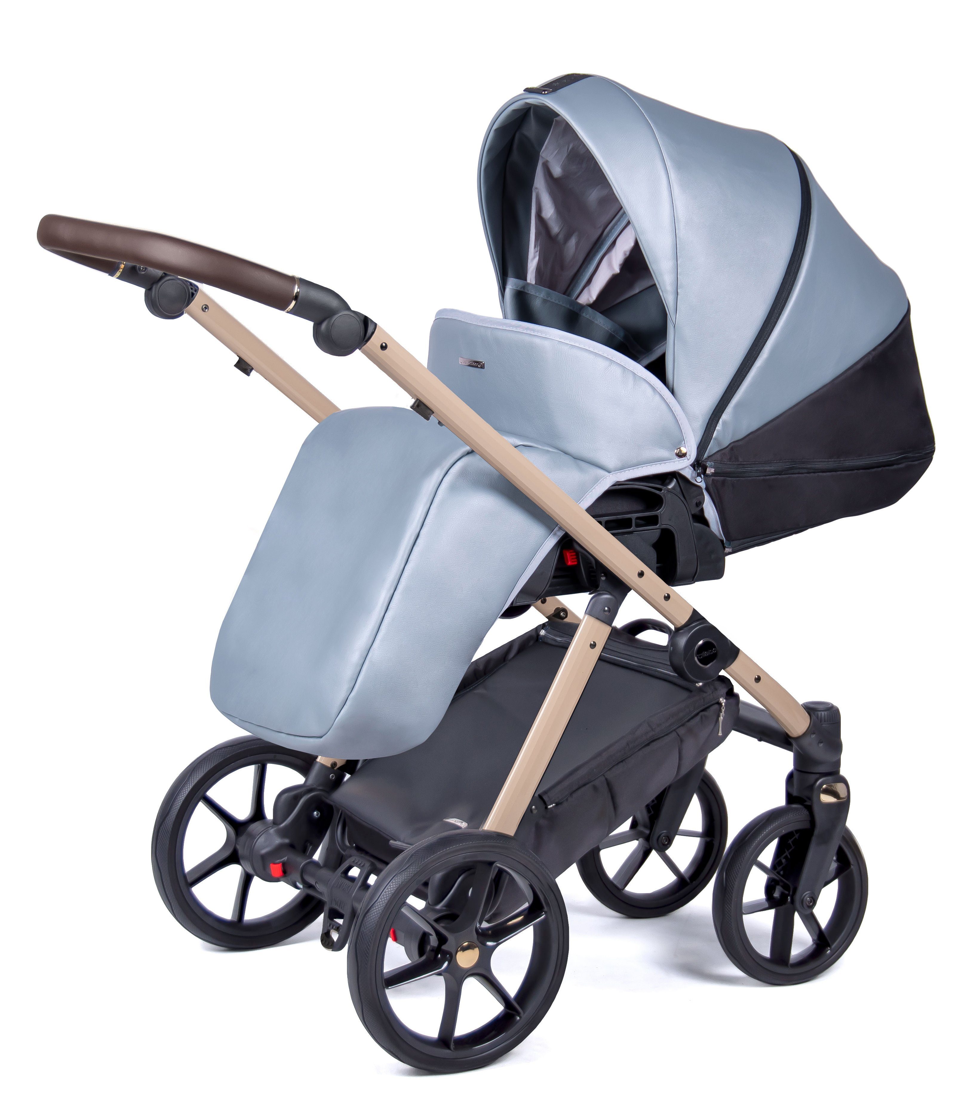 Kombi-Kinderwagen - Gestell Teile Premium 2 Axxis 14 Kinderwagen-Set babies-on-wheels Designs beige - 1 in Oceanblau = 12 in