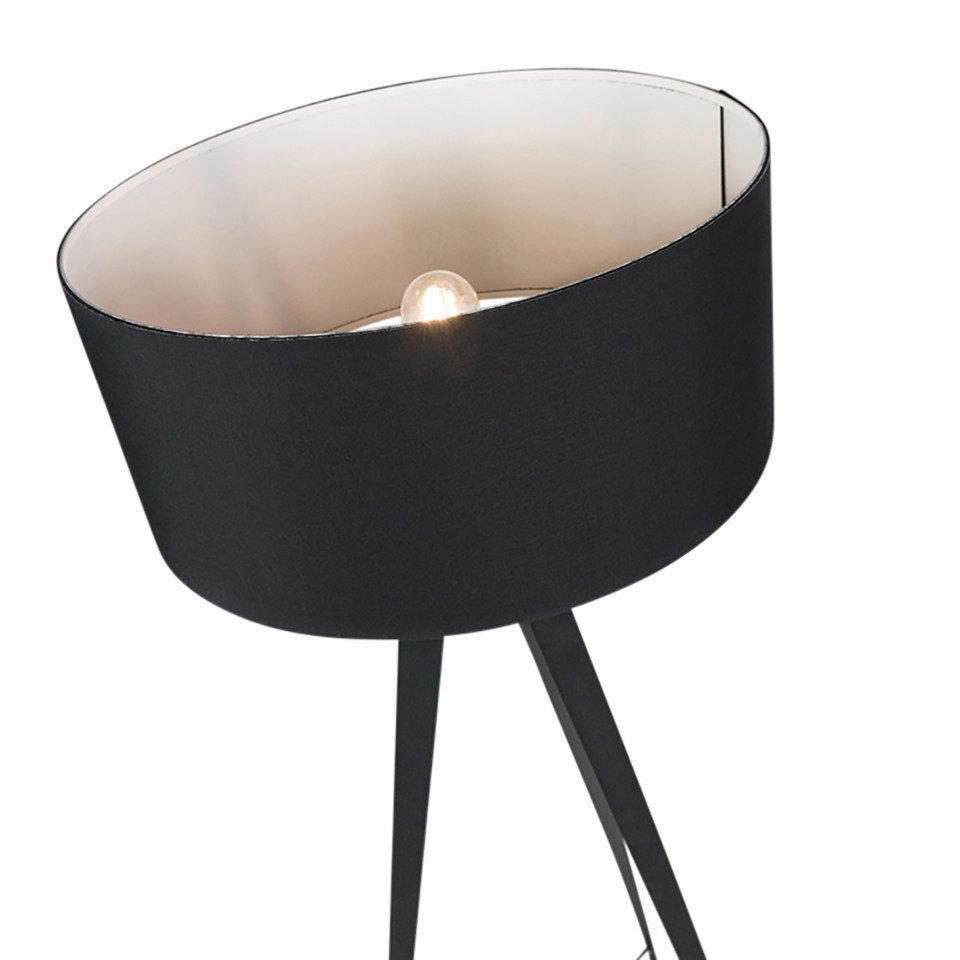 Qazqa Stehlampe Ilse, LED wechselbar, E27, Schwarz, Modern, Stahl, 1-flammig