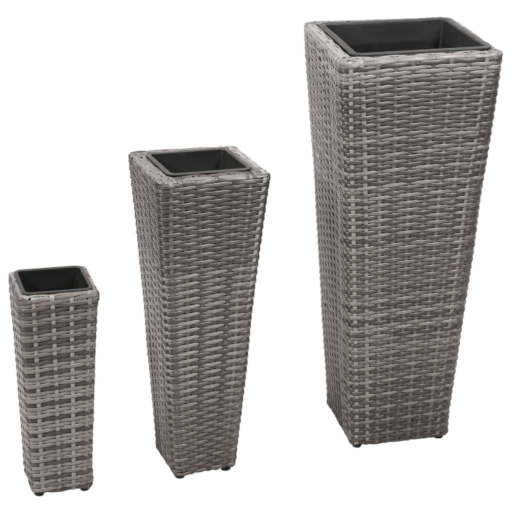 vidaXL Hochbeet »vidaXL Garten-Hochbeet 3-tlg. Poly Rattan«