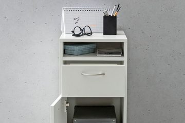 tinkaro Rollcontainer ANNETTE Holz Schreibtisch-Unterschrank Weiß