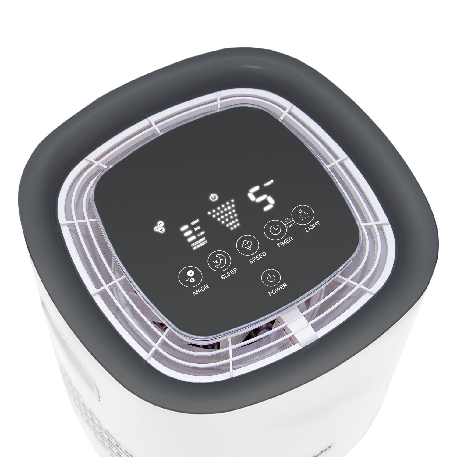 alfda Luftwäscher ALW350 mit HEPA-Filter & Aktivkohlevlies - max. 250 ml/h Befeuchtung, für 35 m² Räume, hygienischer Betrieb durch BSS-Stick mit Silberionen, für Allergiker