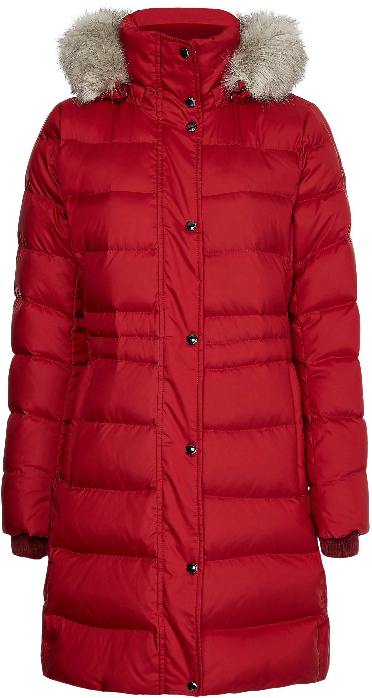 Tommy Hilfiger Steppmantel »TH ESS TYRA DOWN COAT WITH FUR« mit abnehmbarer  Kapuze online kaufen | OTTO