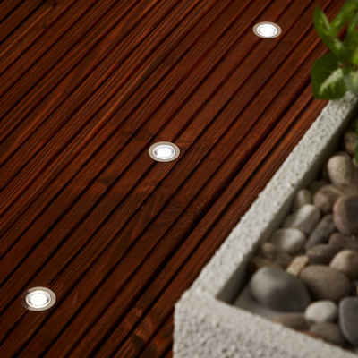 Lightbox Einbauleuchte, LED fest integriert, kaltweiß, 10er Set LED Einbaulampen - Spritzwassergeschützte moderne Einbaulampe
