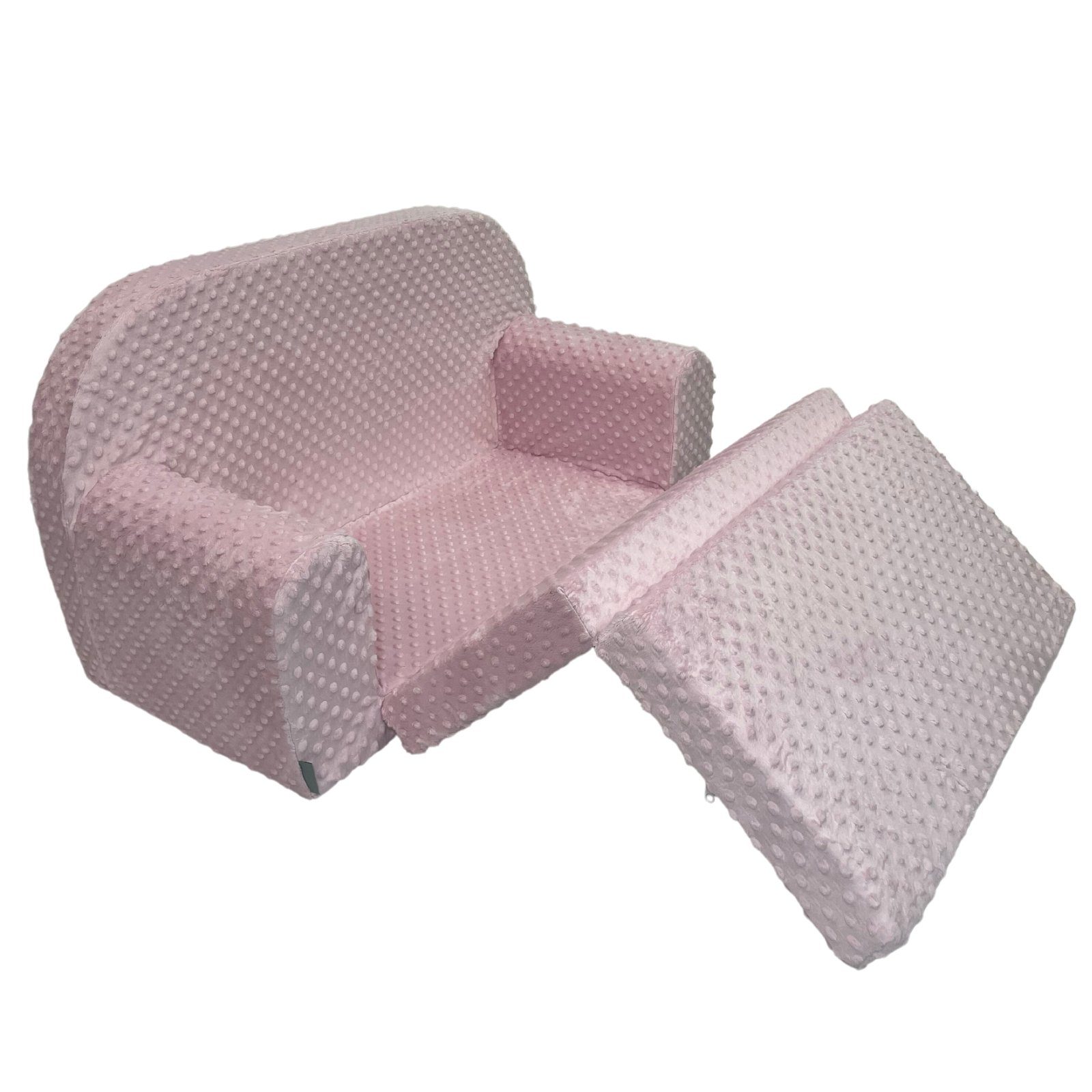 MINI Kindercouch Kindersofa W455 Rosa Kindersofa Plüsch Plüsch FORTISLINE